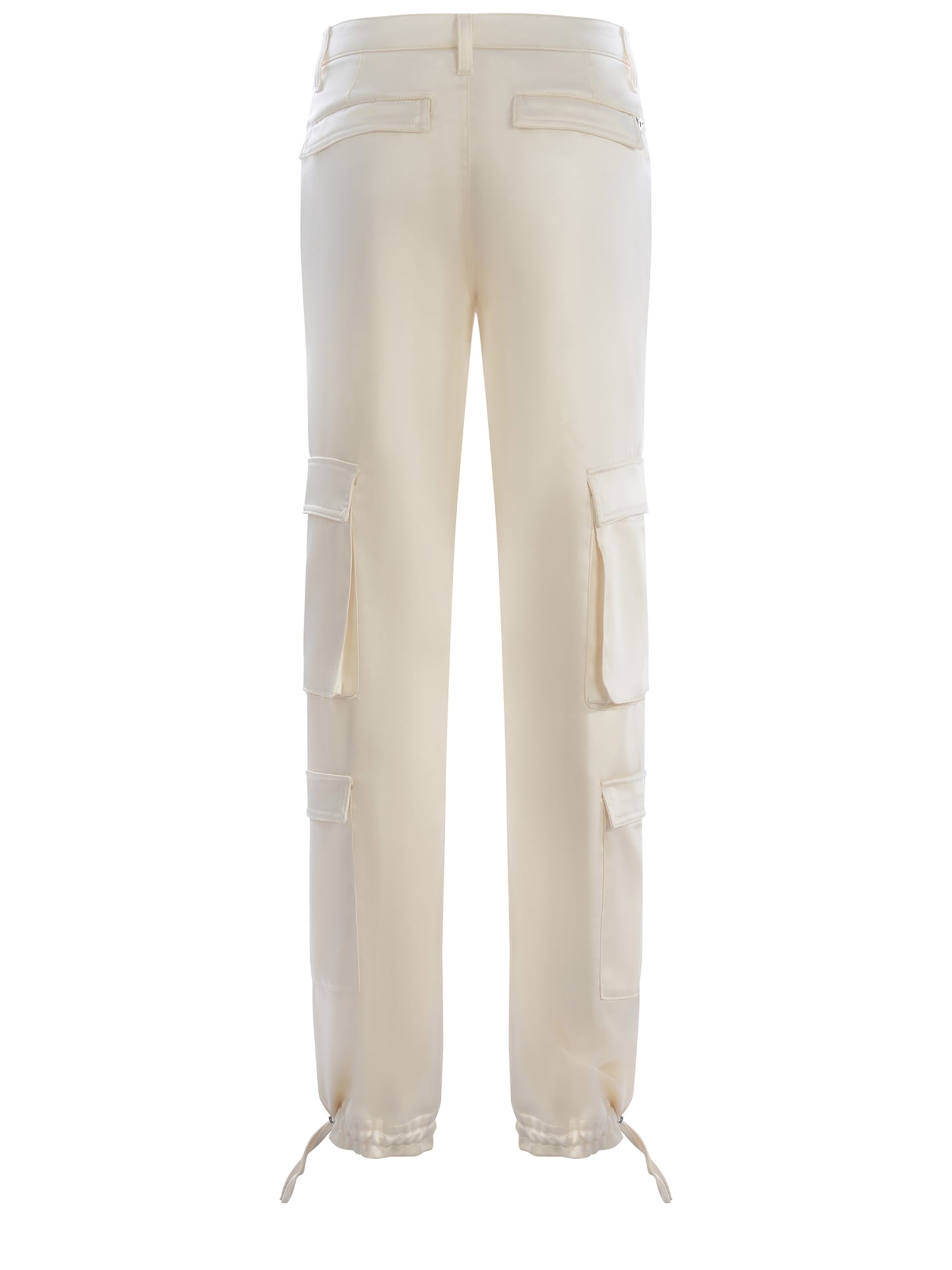 Shop Dondup Cargo Trousers  Tori Made Of Satin In Beige