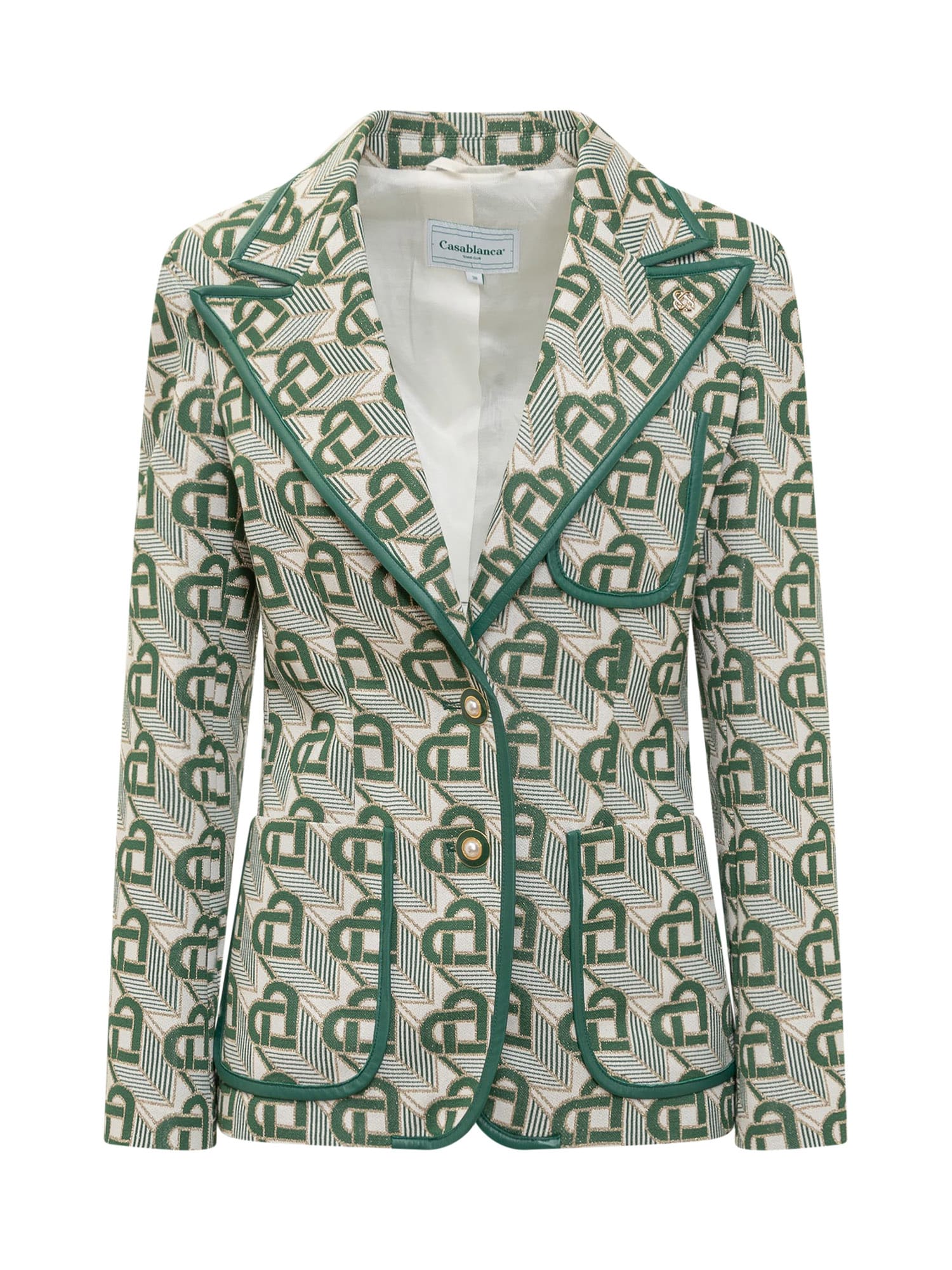 Shop Casablanca Single Breast Jacket In Green