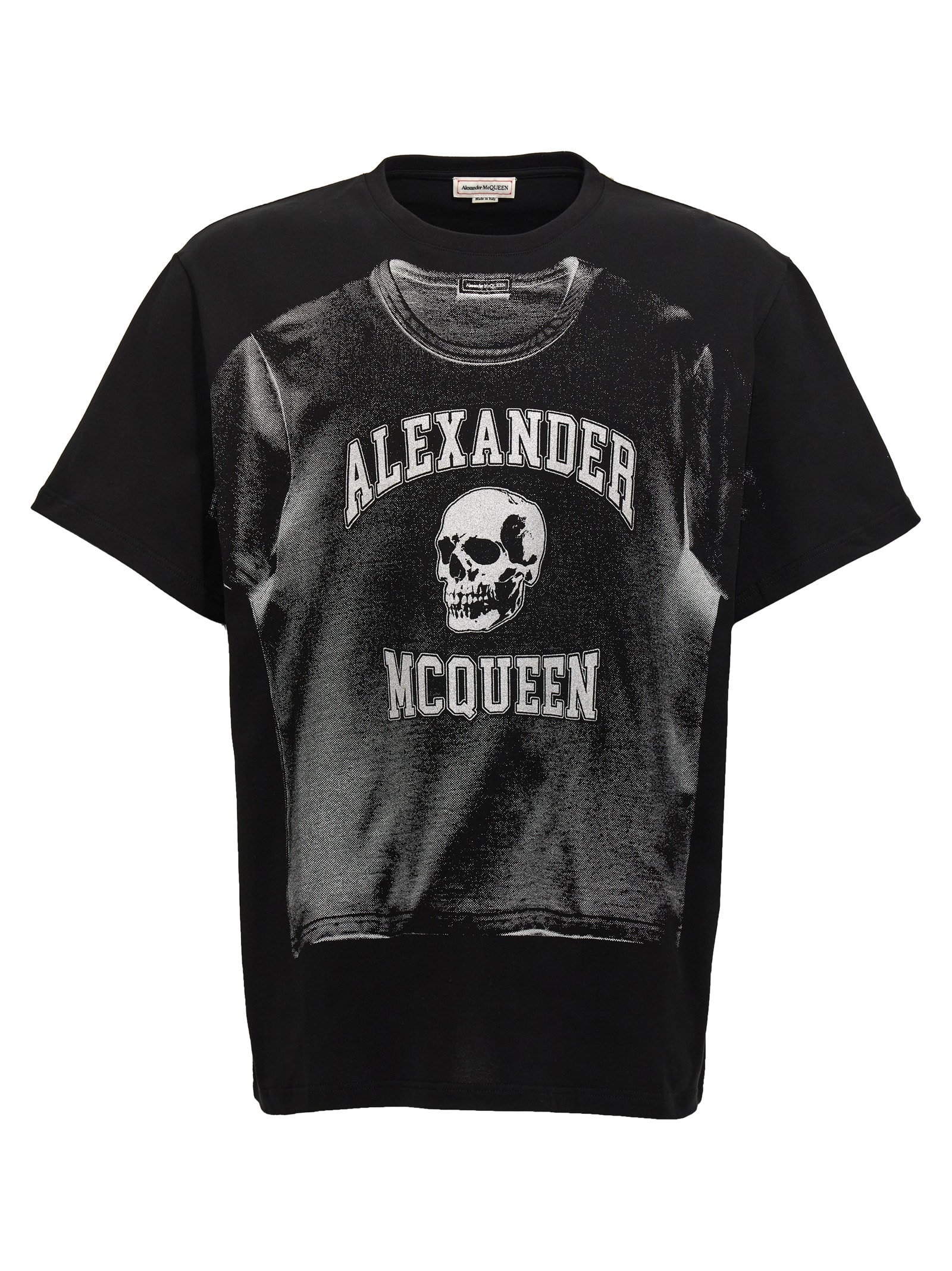 Shop Alexander Mcqueen Logo Print T-shirt In Black