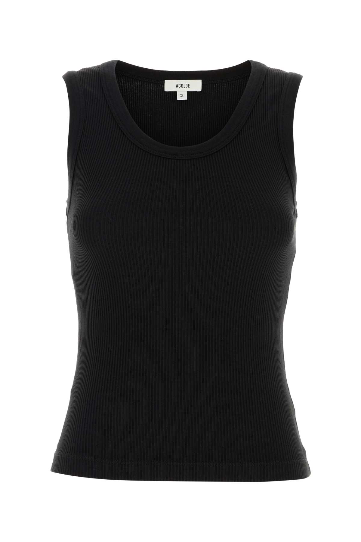Agolde Binx Ribbed Stretch-lyocell And Organic Cotton-blend Tank