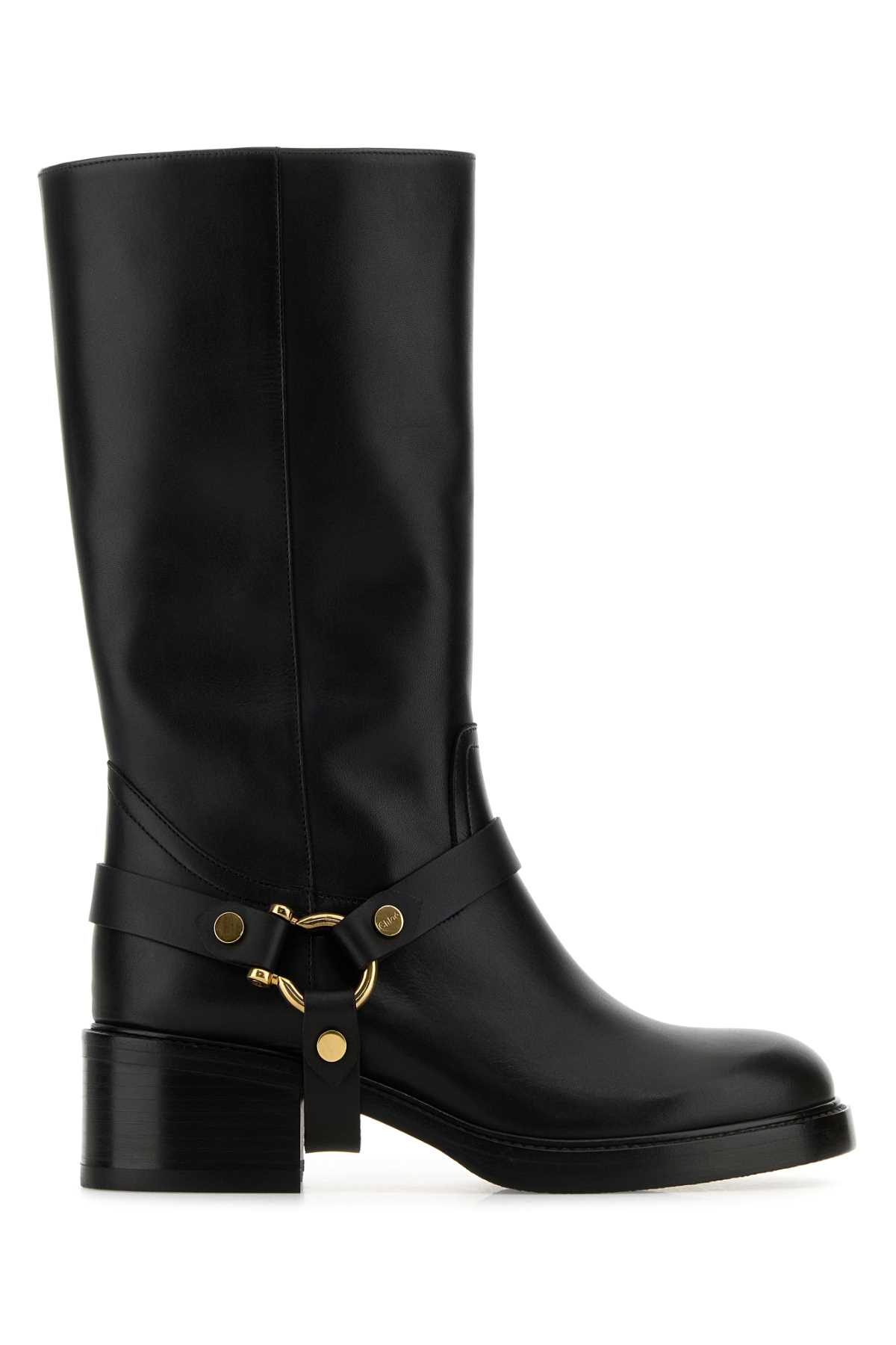 Chloé Black Leather Dakota Boots