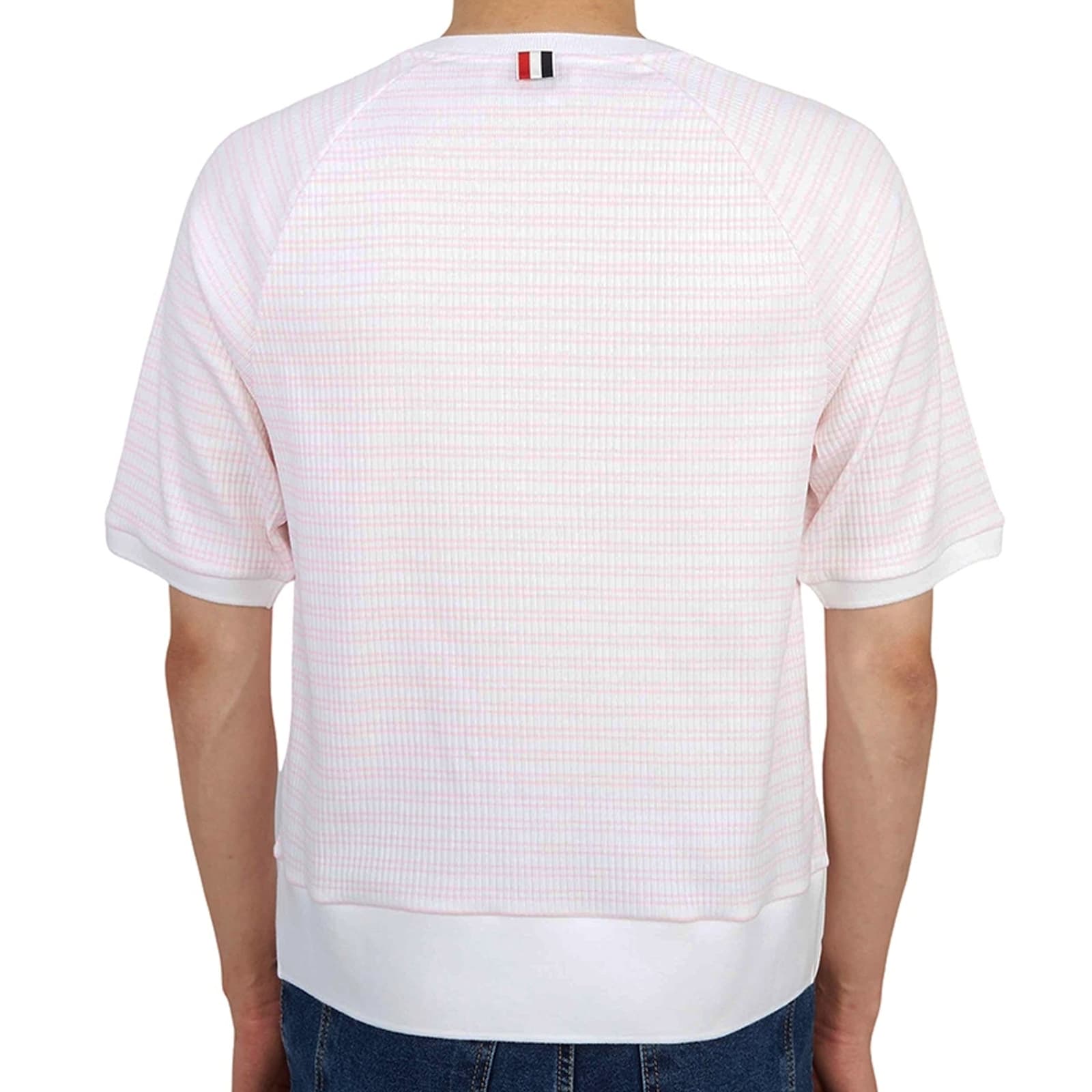 Shop Thom Browne Striped Cotton T-shirt In Pink