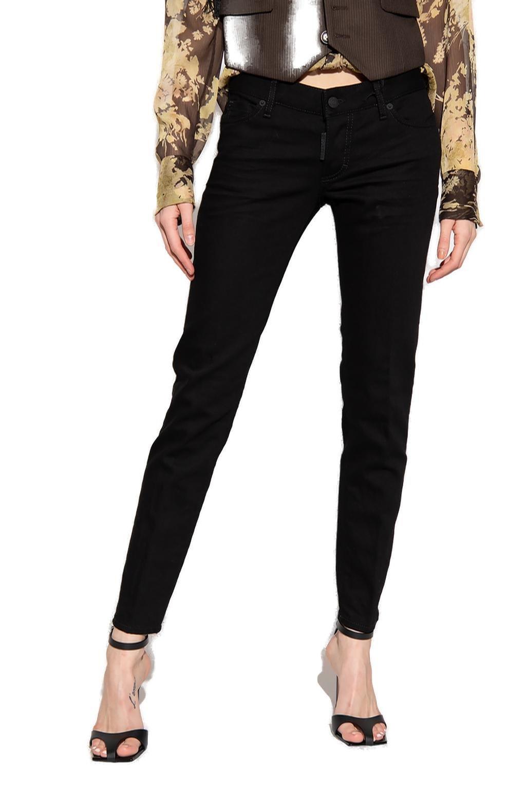 Shop Dsquared2 Jennifer Tapered Jeans In Black