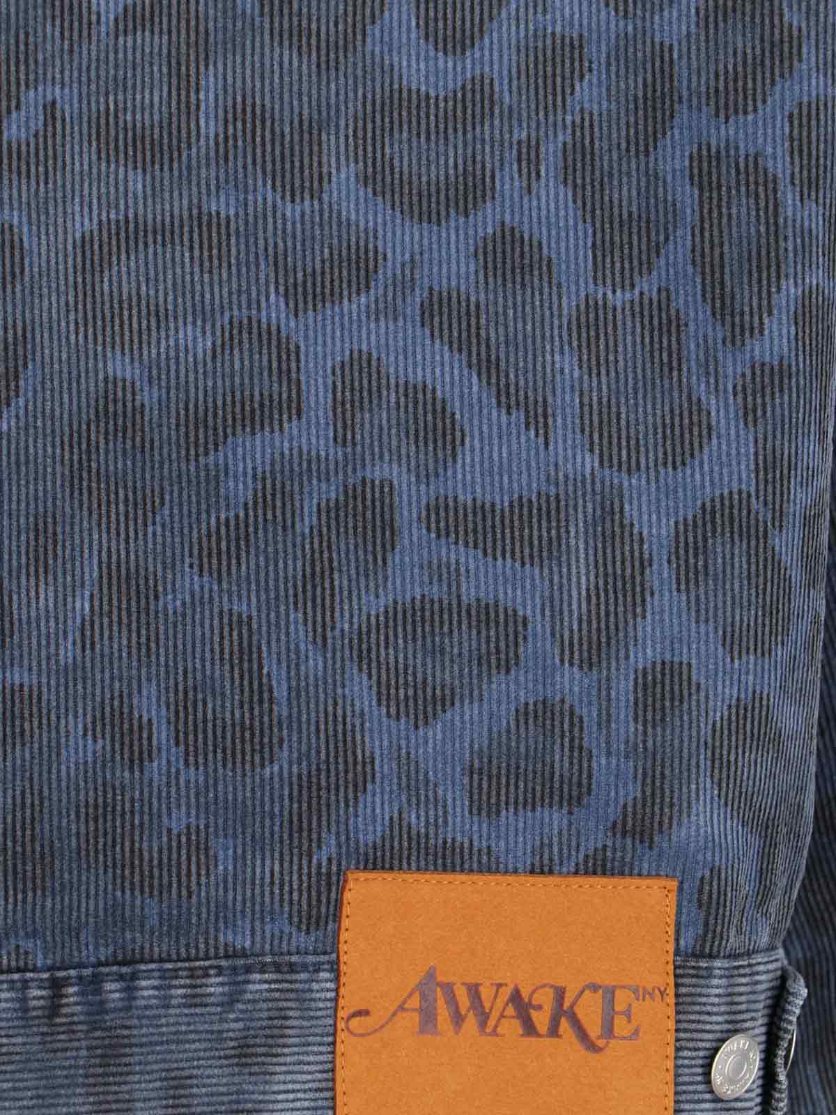 Awake Ny Mens Work Corduroy Cotton Jacket Navy In Blue