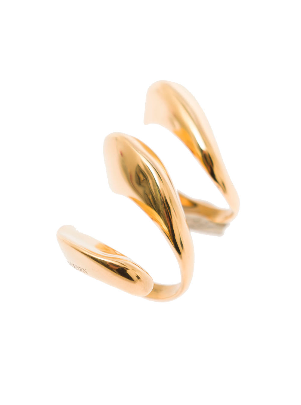 Shop Alexander Mcqueen Gold-colored Twisted Ring In Brass Woman In Metallic