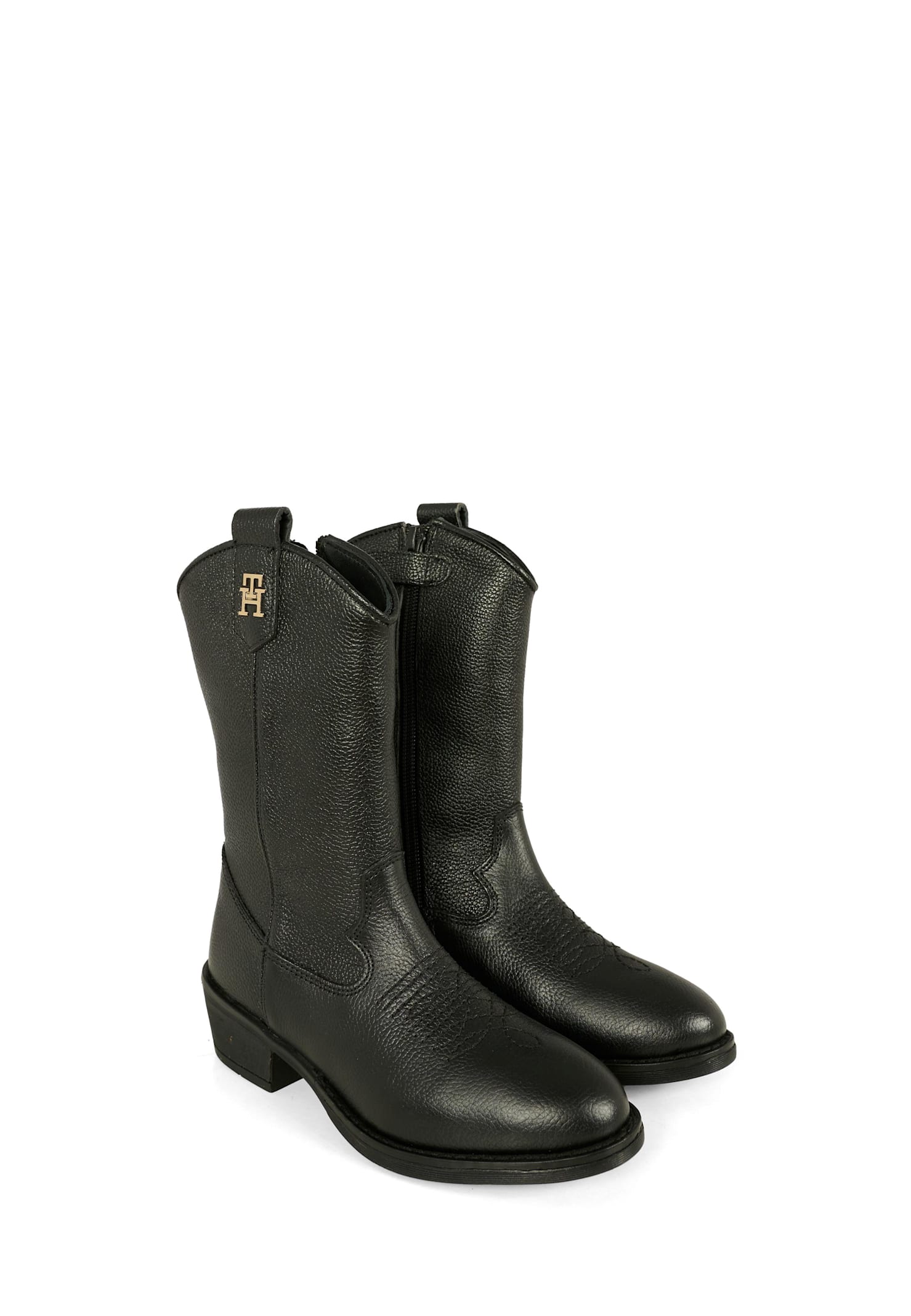 Tommy Hilfiger Black Boots For Girl With Logo In Black