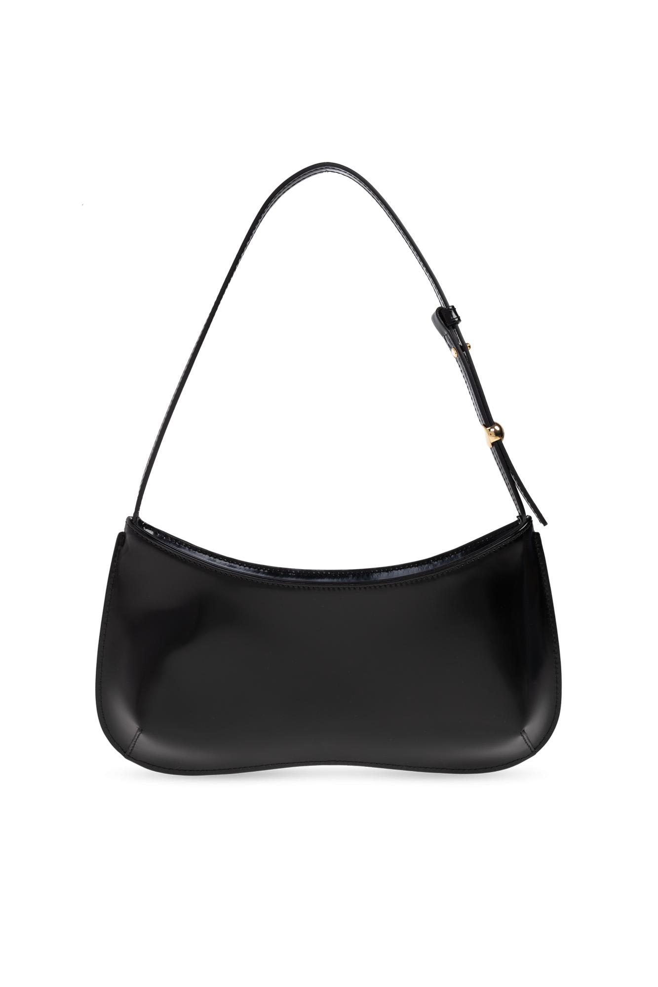 Jacquemus Versatile Shoulder Bag Adjustable Strap Smooth Finish In Black