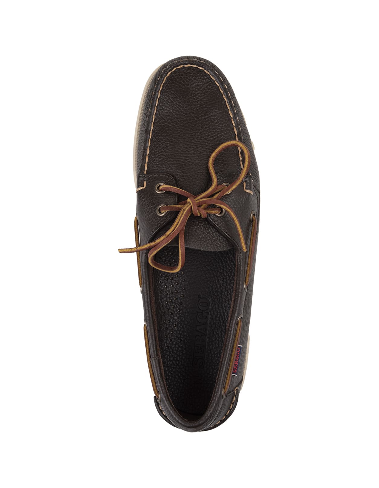 Shop Sebago Portland Loafers In Dark Brown Grained Leather