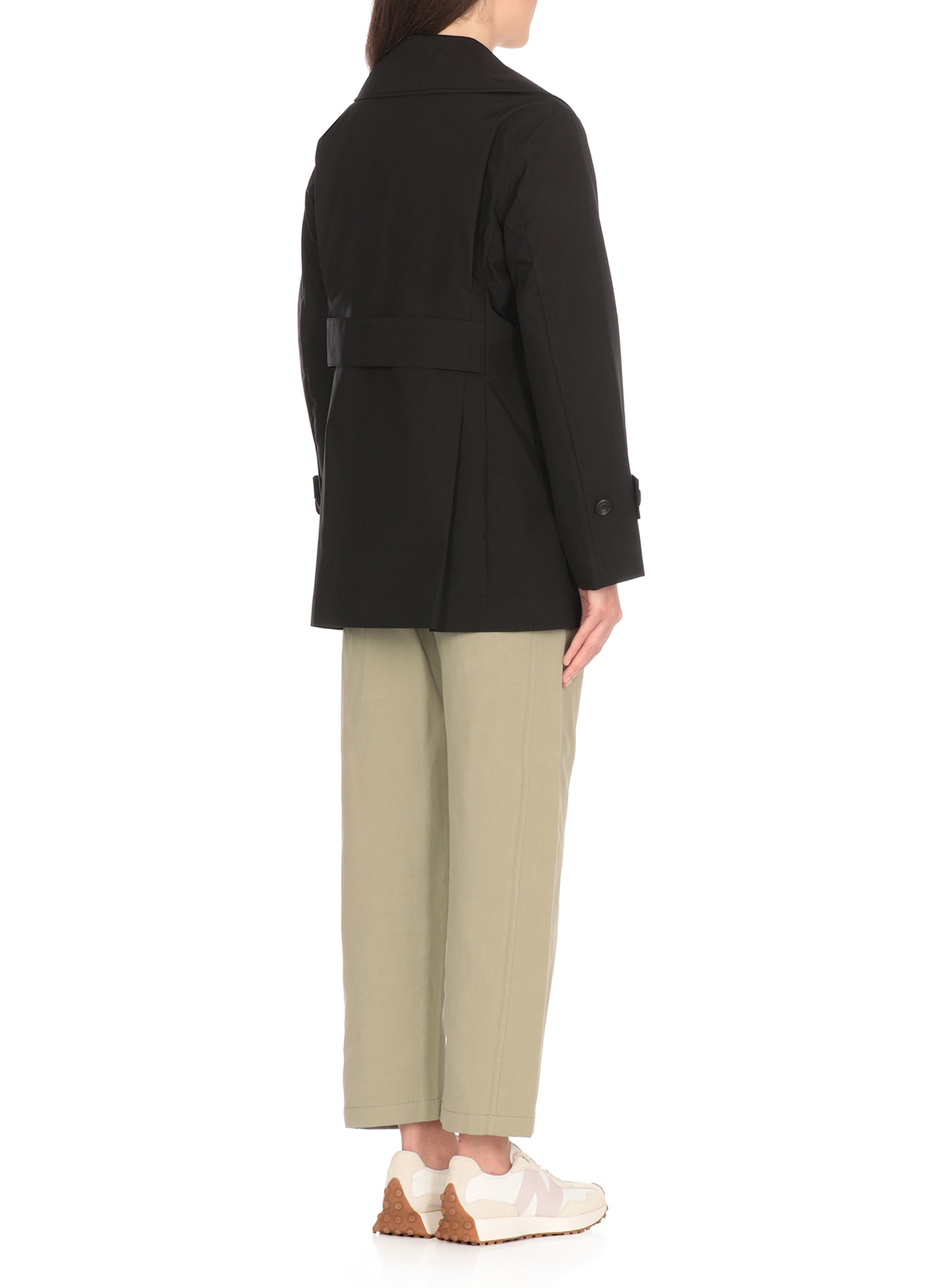 Save The Duck Black Doublebreasted Waterproof Jacket In Black