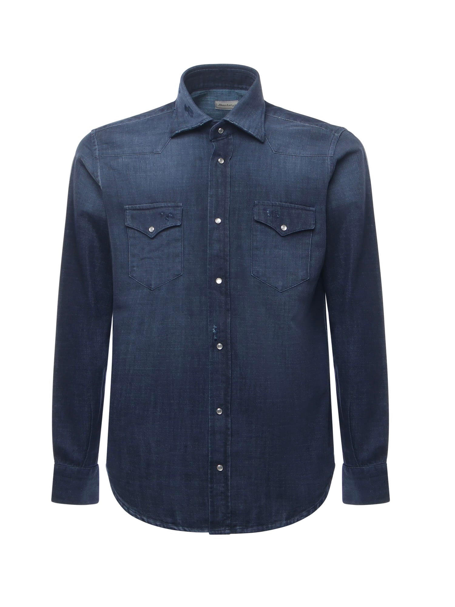 Sartorio Napoli Texas Cotton Denim Shirt In Blue