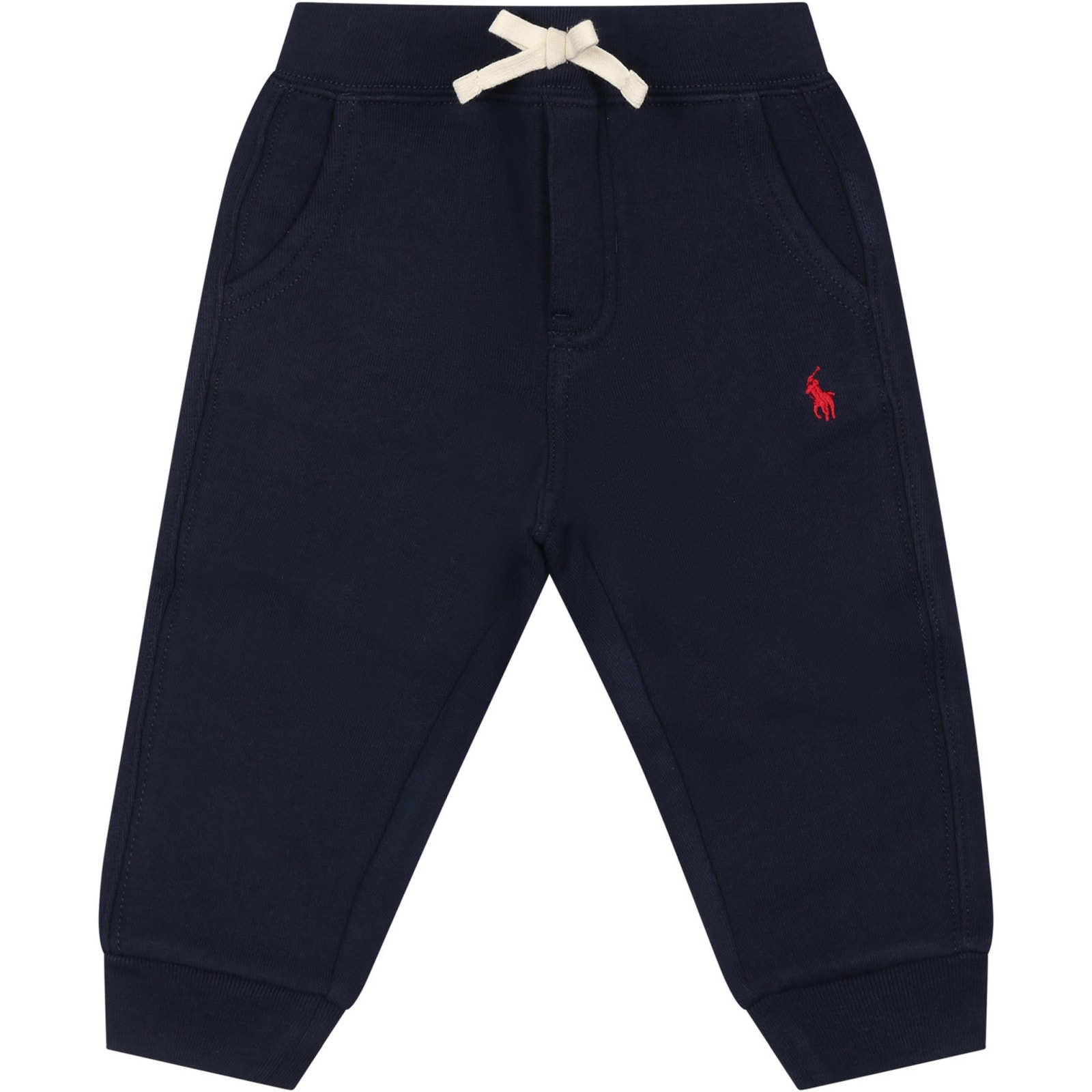 Ralph Lauren Blue Sweatpants For Baby Boy With Pony