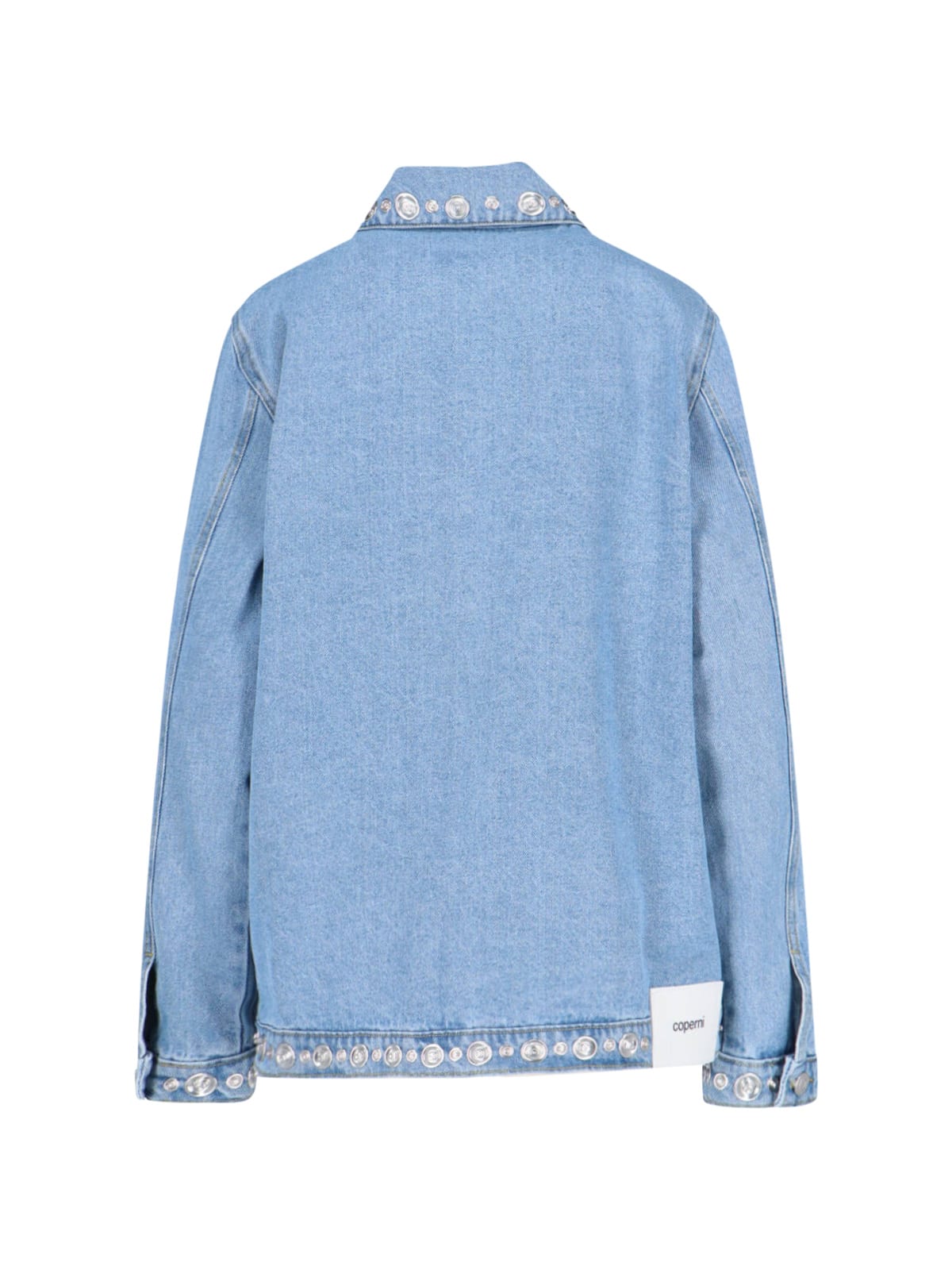 Coperni Collared Casual Jacket Studded Accents In Light Blue