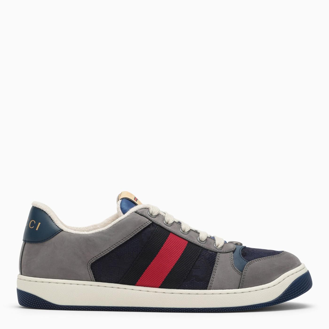 Gucci Gg Screener Leather Low-top Sneakers In Blue