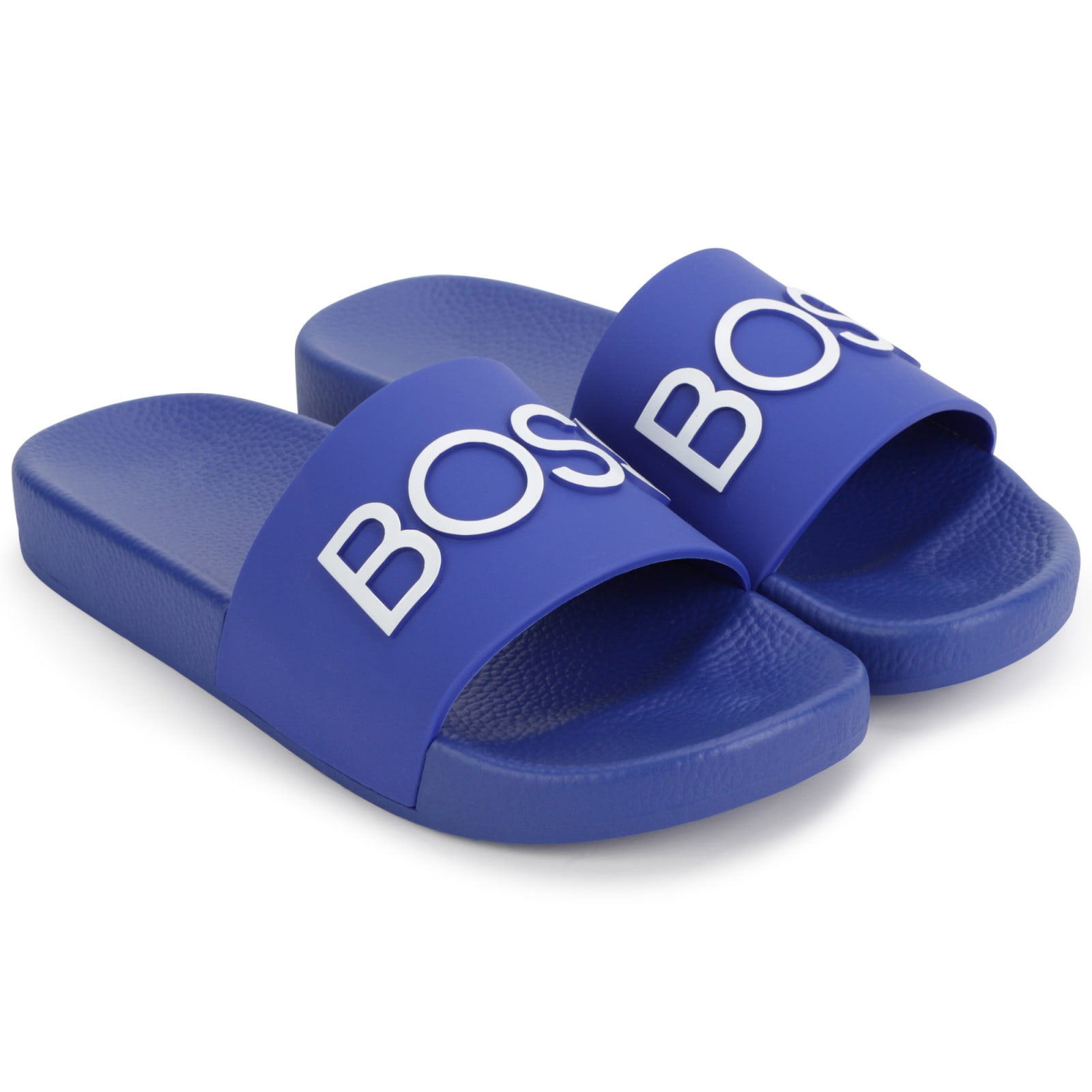Hugo Kids' Slippers With Logo In Blue | ModeSens