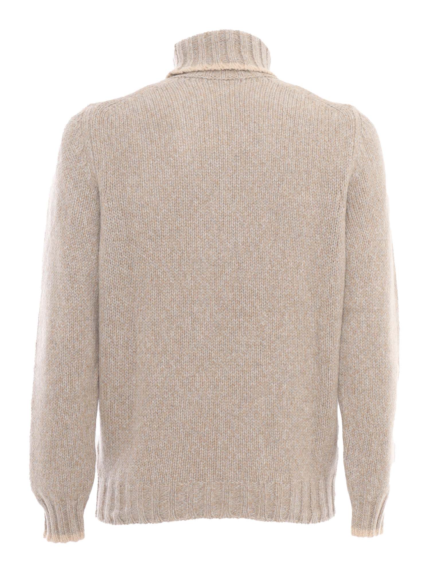 Fedeli Turtle-neck L/s Knitted Sweater Man In Multicolor
