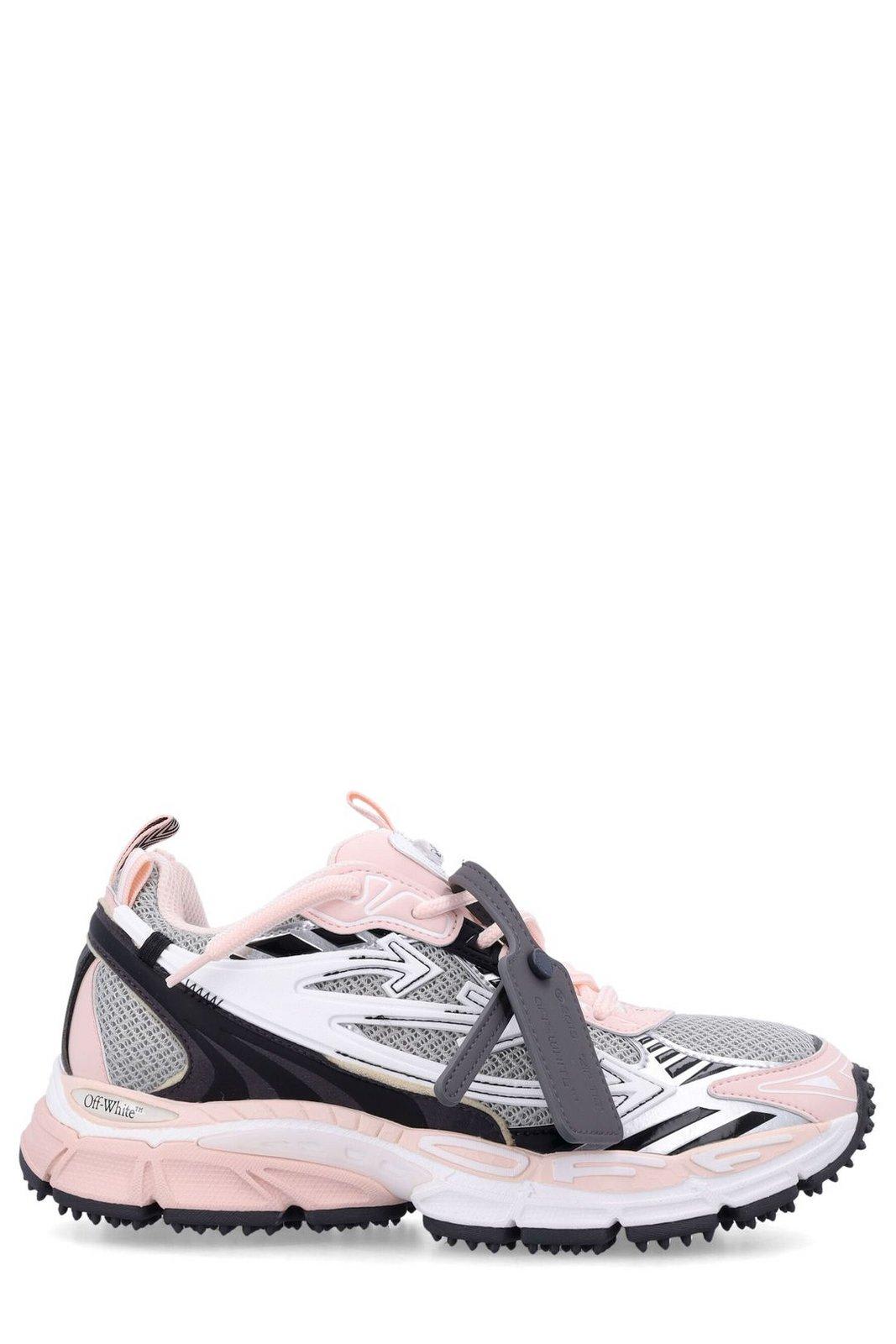 Shop Off-white Be Right Back Lace-up Sneakers In Grey/pink