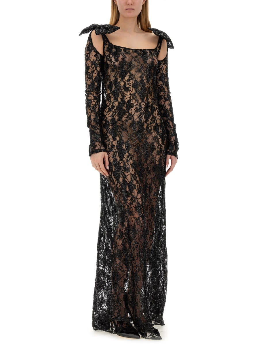 Shop Nina Ricci Long Dress In Black