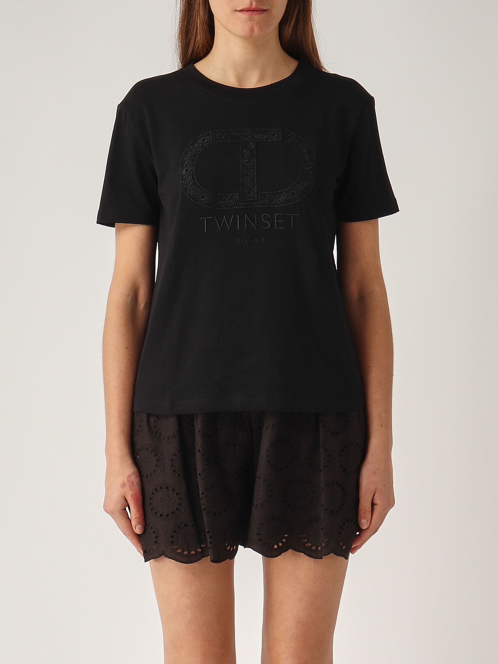 T-shirt Con Oval-t Ricamato T-shirt