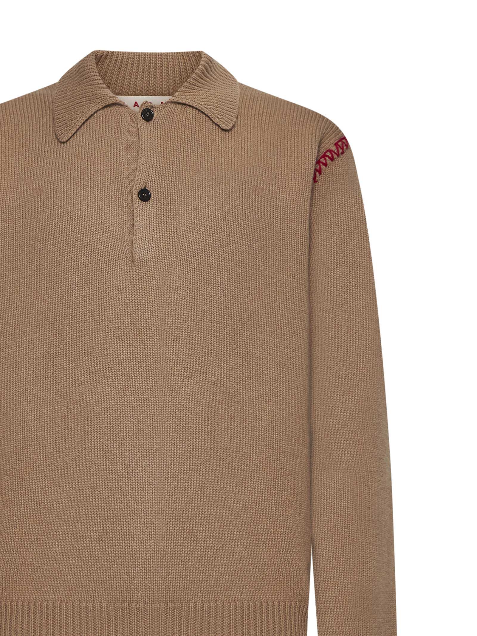 Shop Marni Polo Shirt In Sand Storm