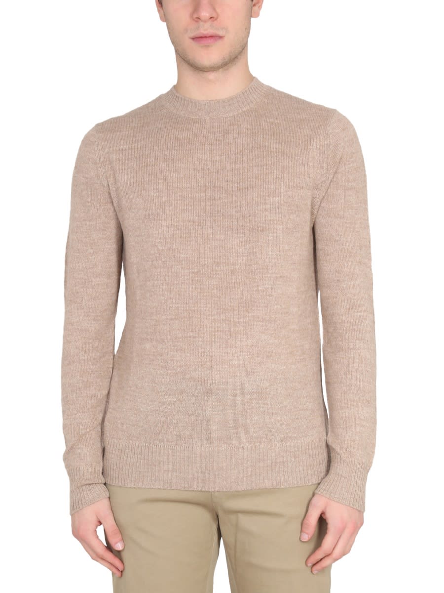 Ballantyne Lama Wool Sweater In Beige