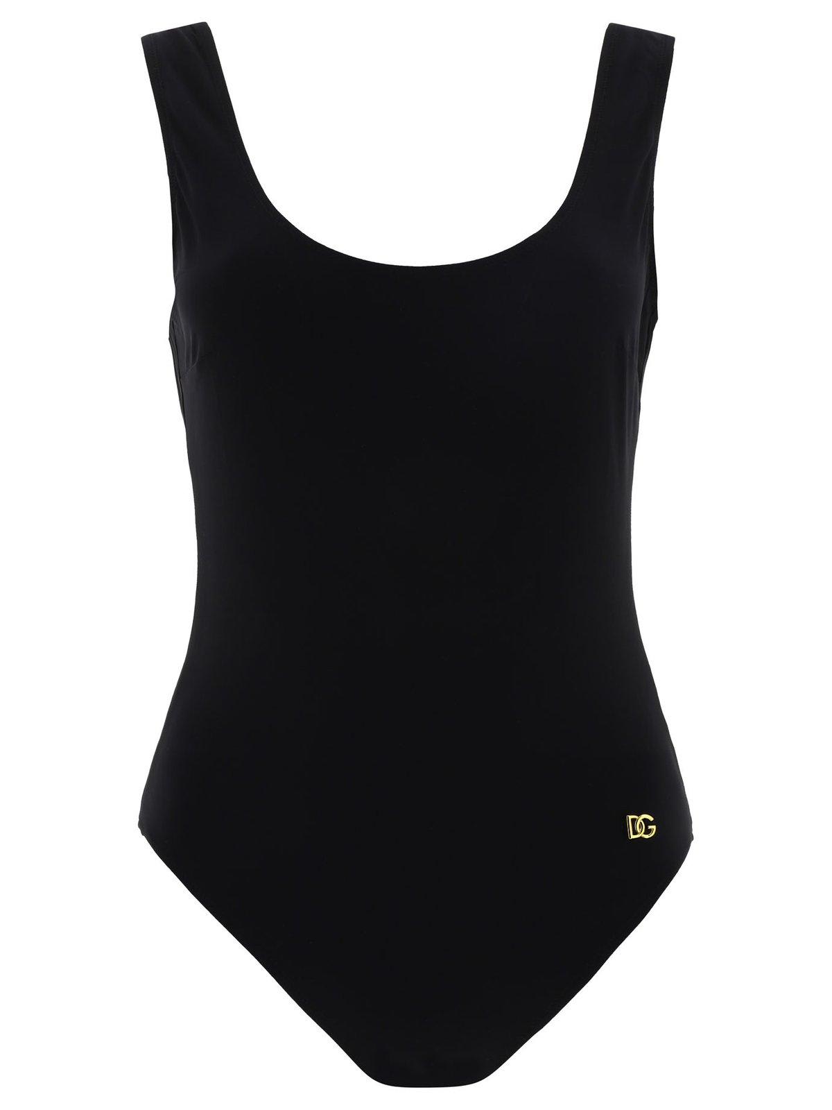 DOLCE & GABBANA DG PLAQUE ONE-PIECE SWIMSUIT