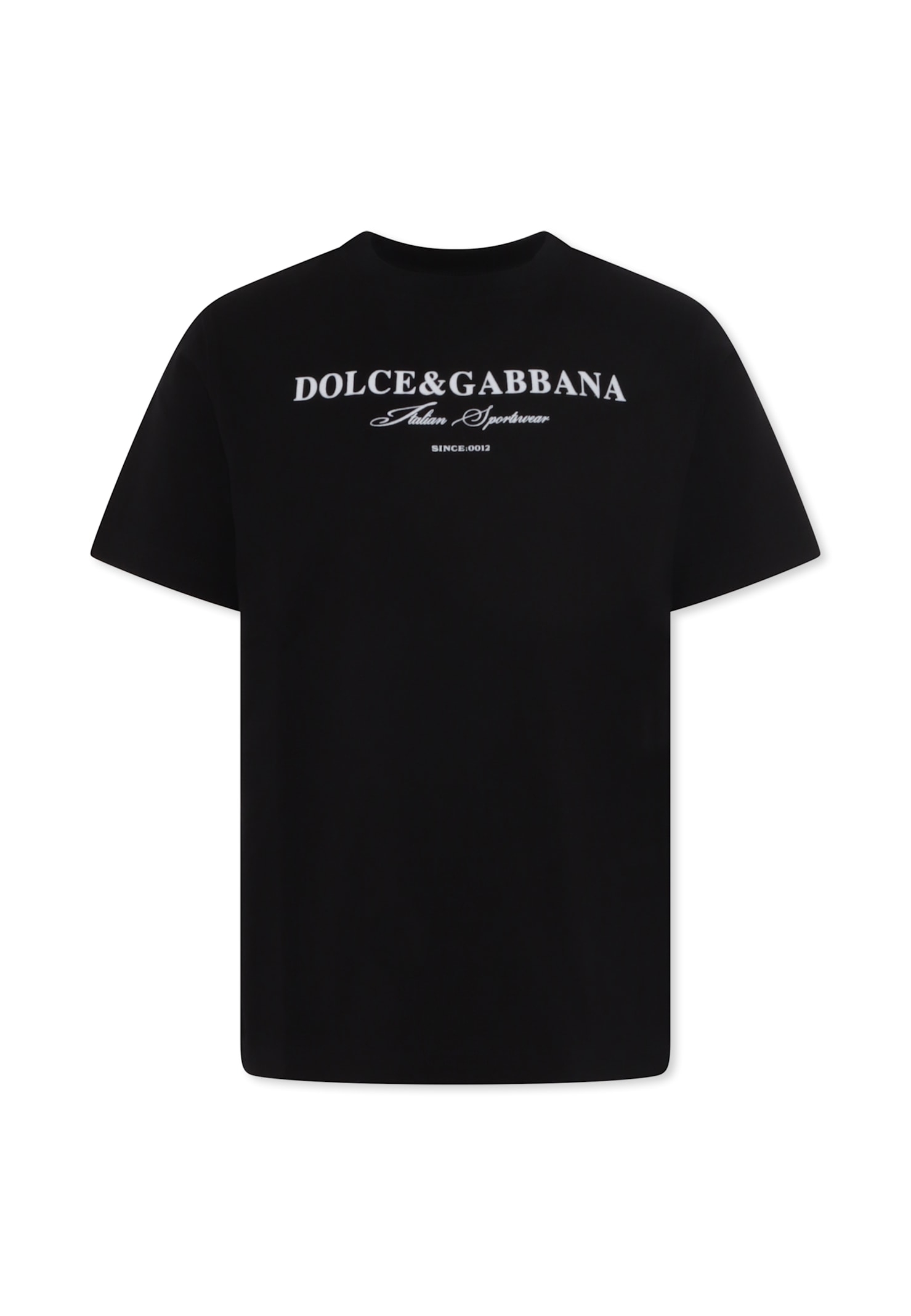 Dolce & Gabbana Black T-shirt For Kids With Logo In Black
