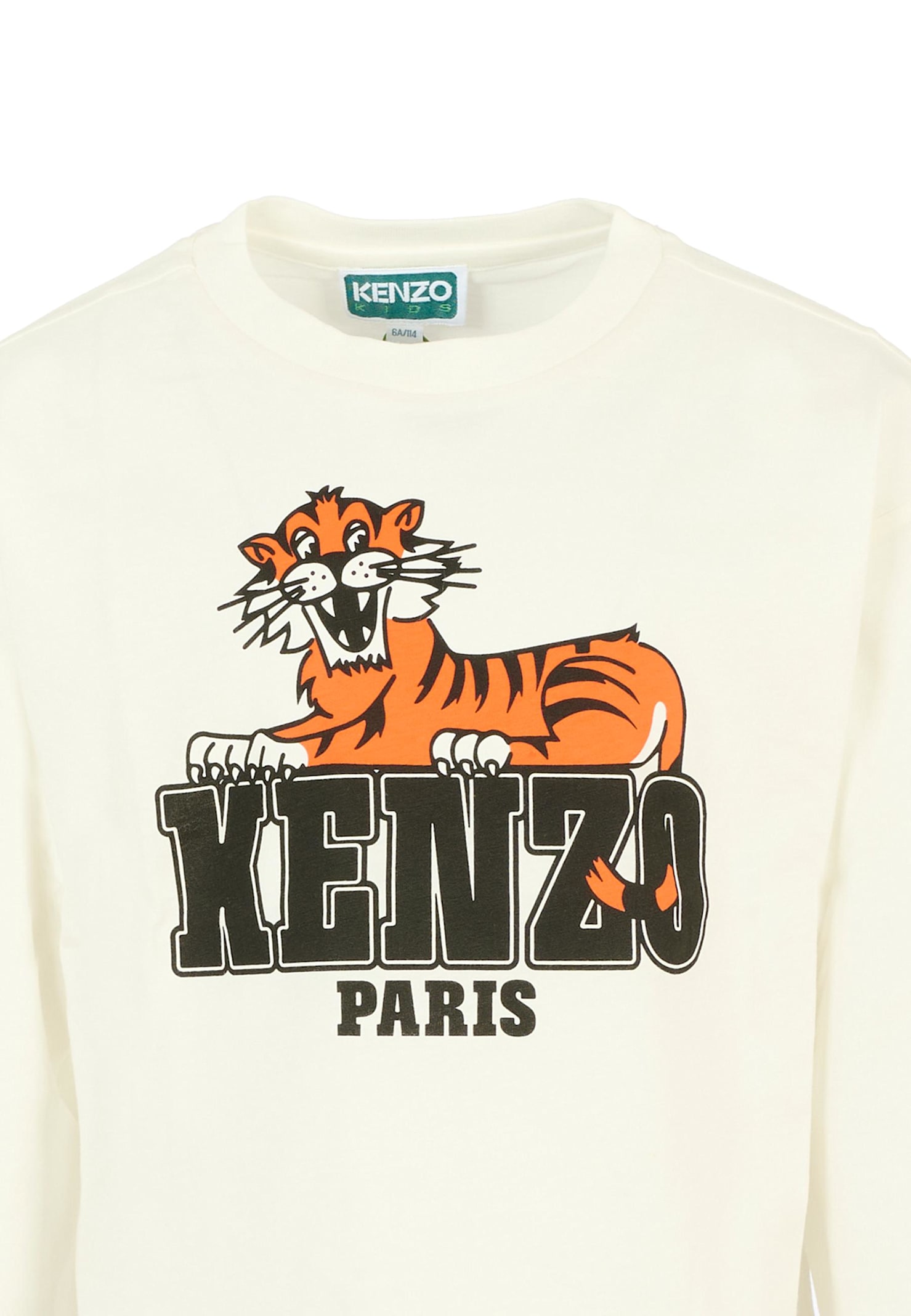 Kenzo White T-shirt For Boy With Tiger In White