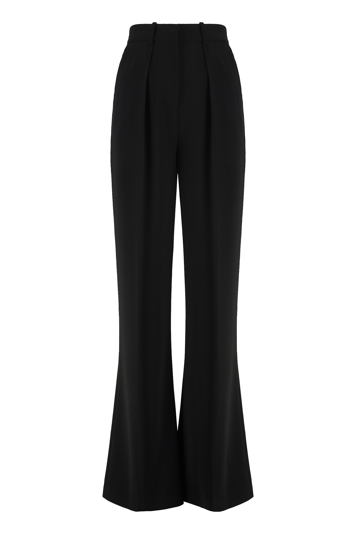 Elisabetta Franchi Pleated Wide-leg Trousers In Black