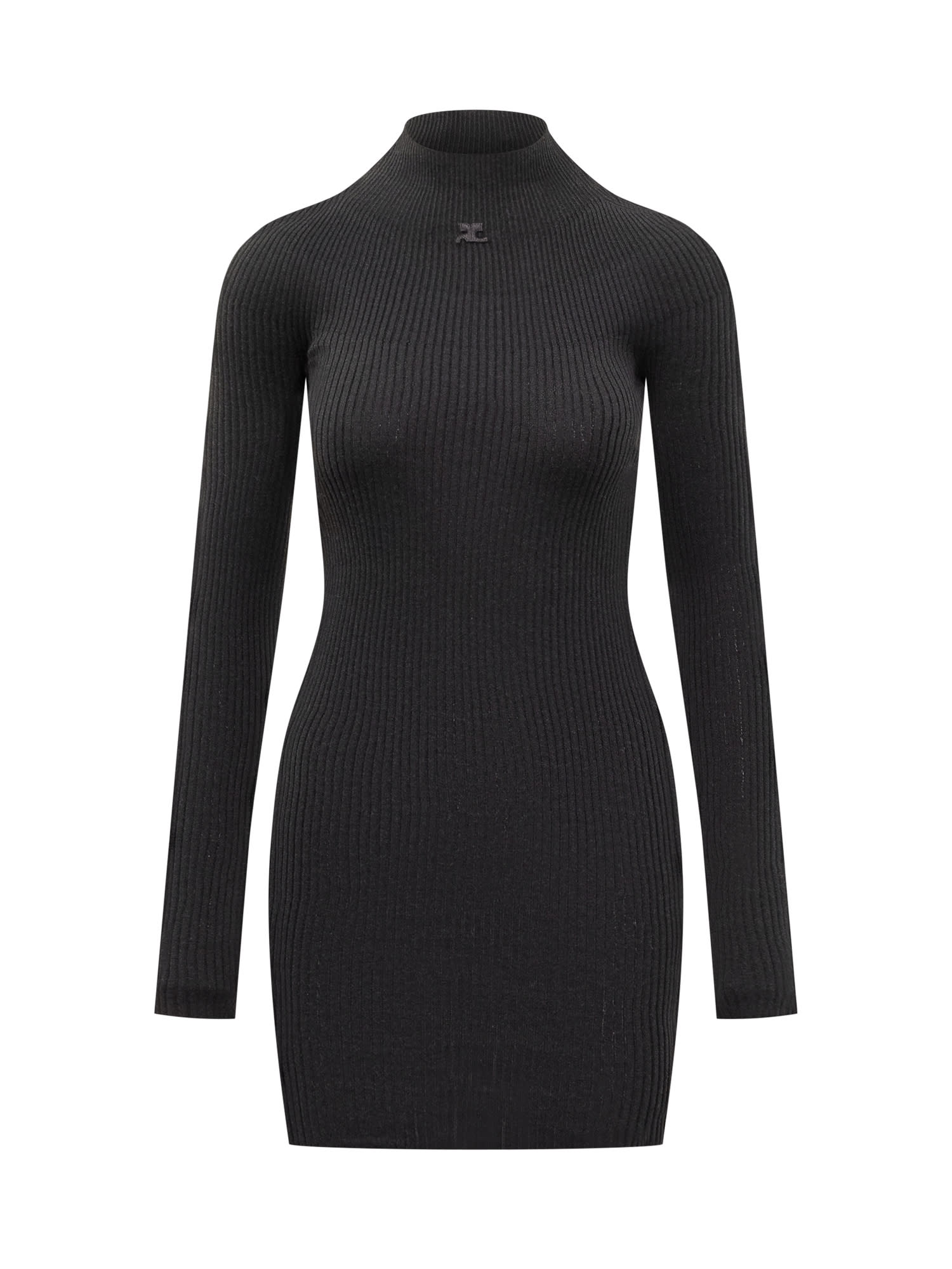 Shop Courrèges Dress With Logo In Black