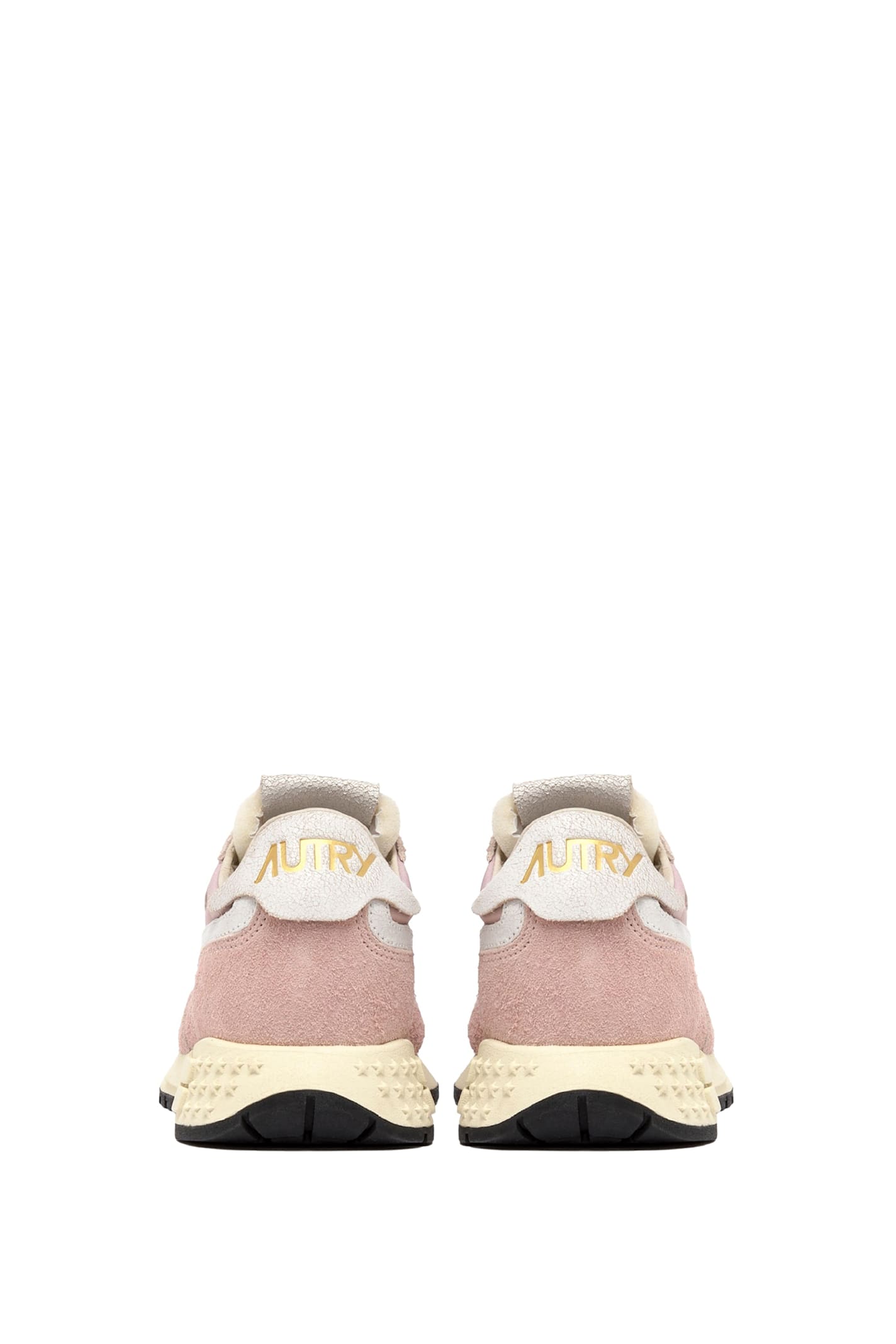 Autry Low Sneaker With Suede Panels And Rubber Sole In Pink