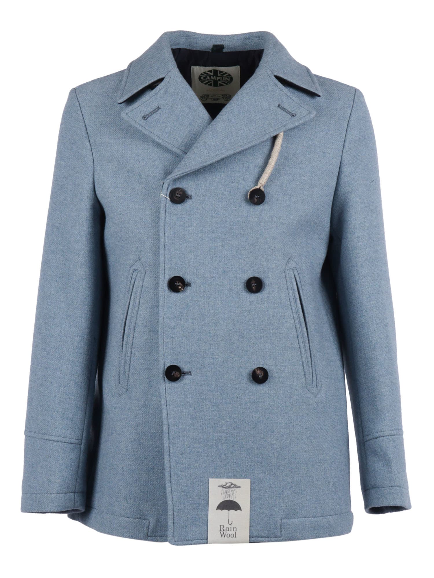 Camplin Thermal-resistant Blue Wool Blend Peacoat In Blue