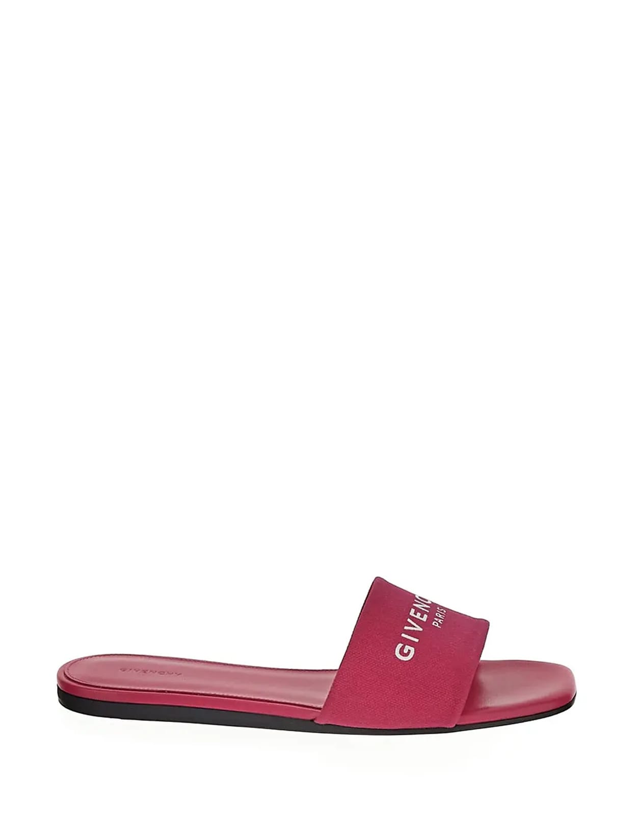 GIVENCHY GIVENCHY FLAT MULES IN NEON PINK CANVAS