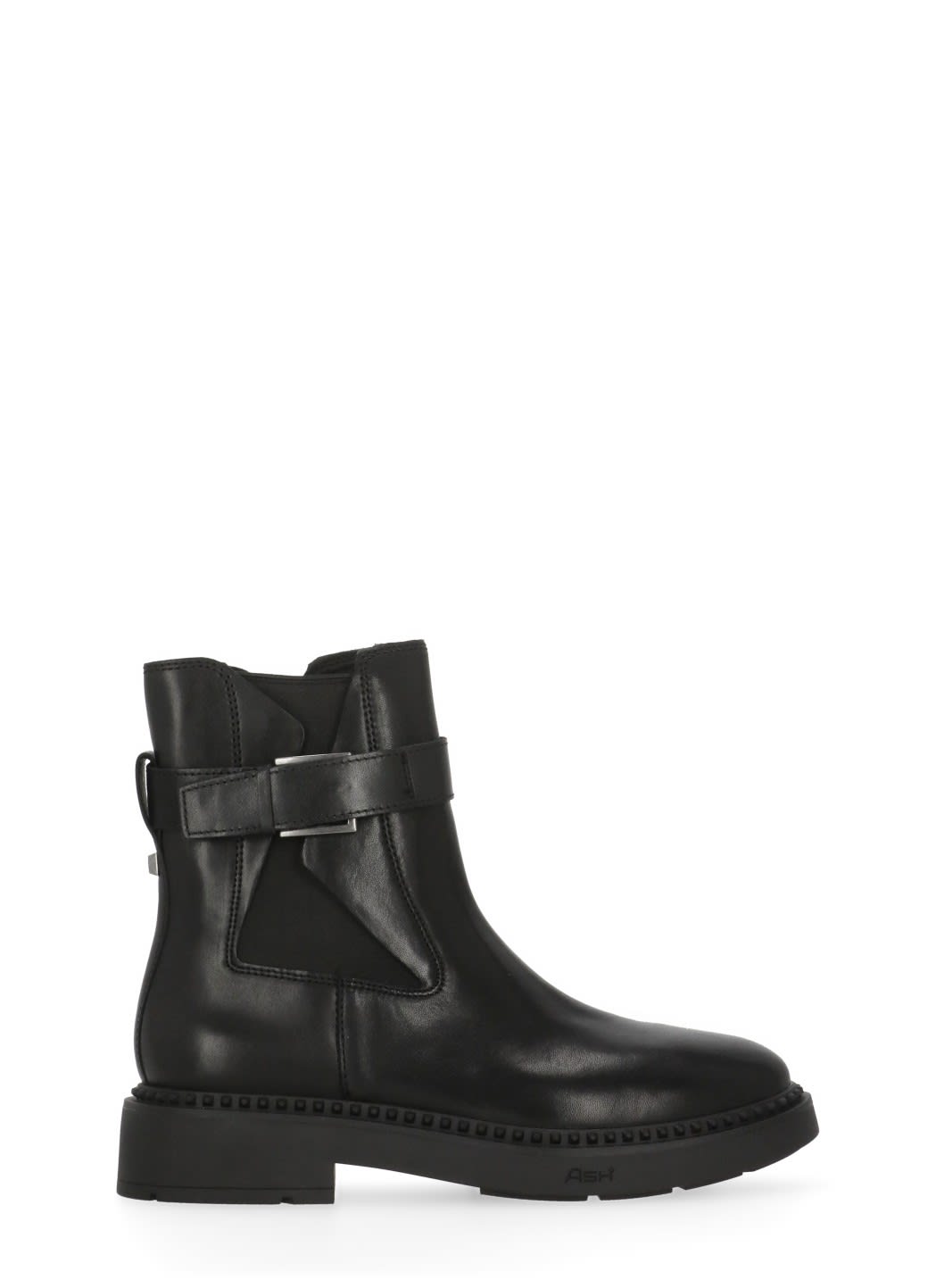 Ash Leather Chelsea Ankle Boots With Block Heel In Black
