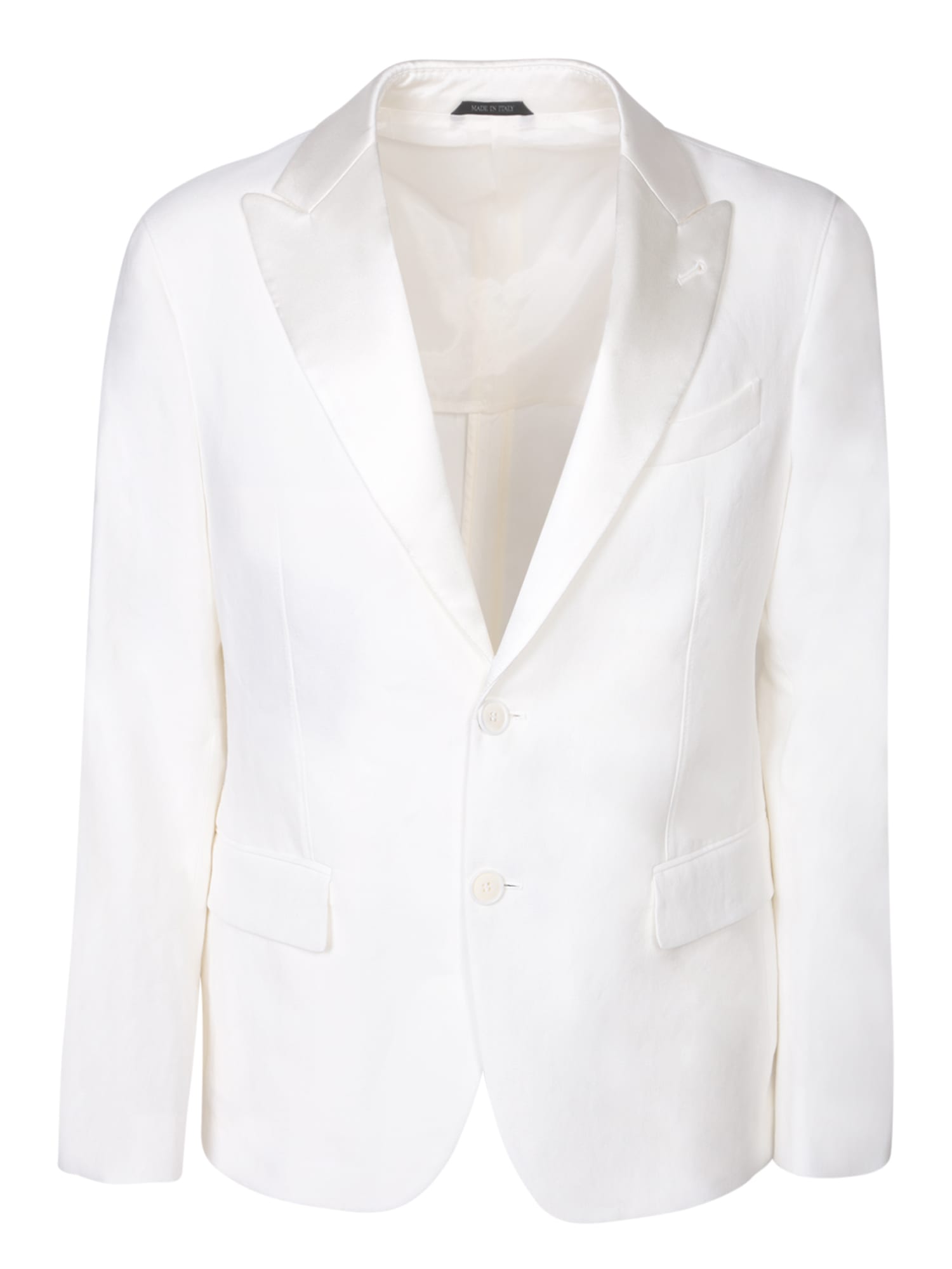 Shop Giorgio Armani Elegant White Jacket In Grey