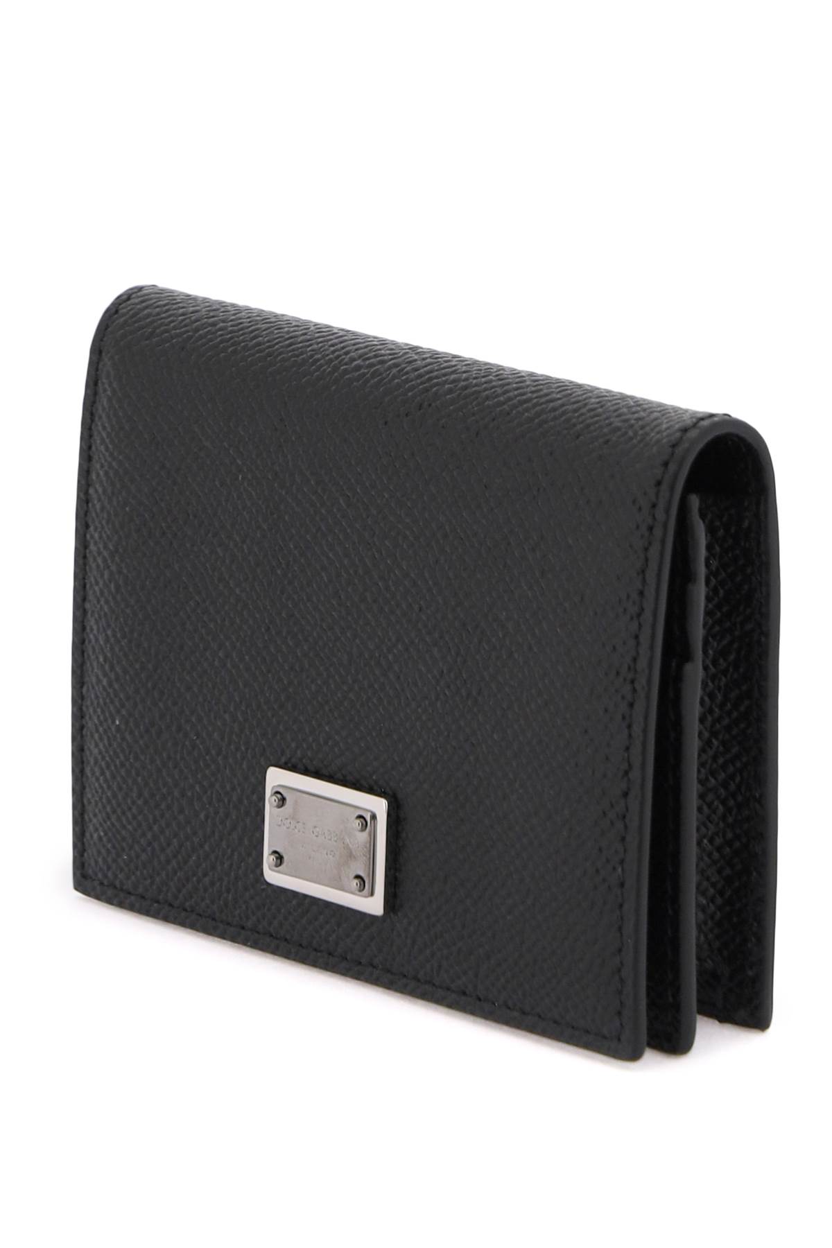 Dolce & Gabbana Black Leather Dauphine Card Holder In Black