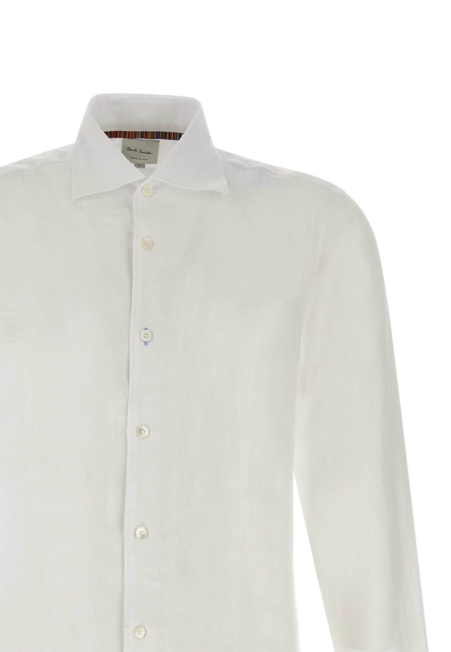 Shop Paul Smith Linen Shirt In White
