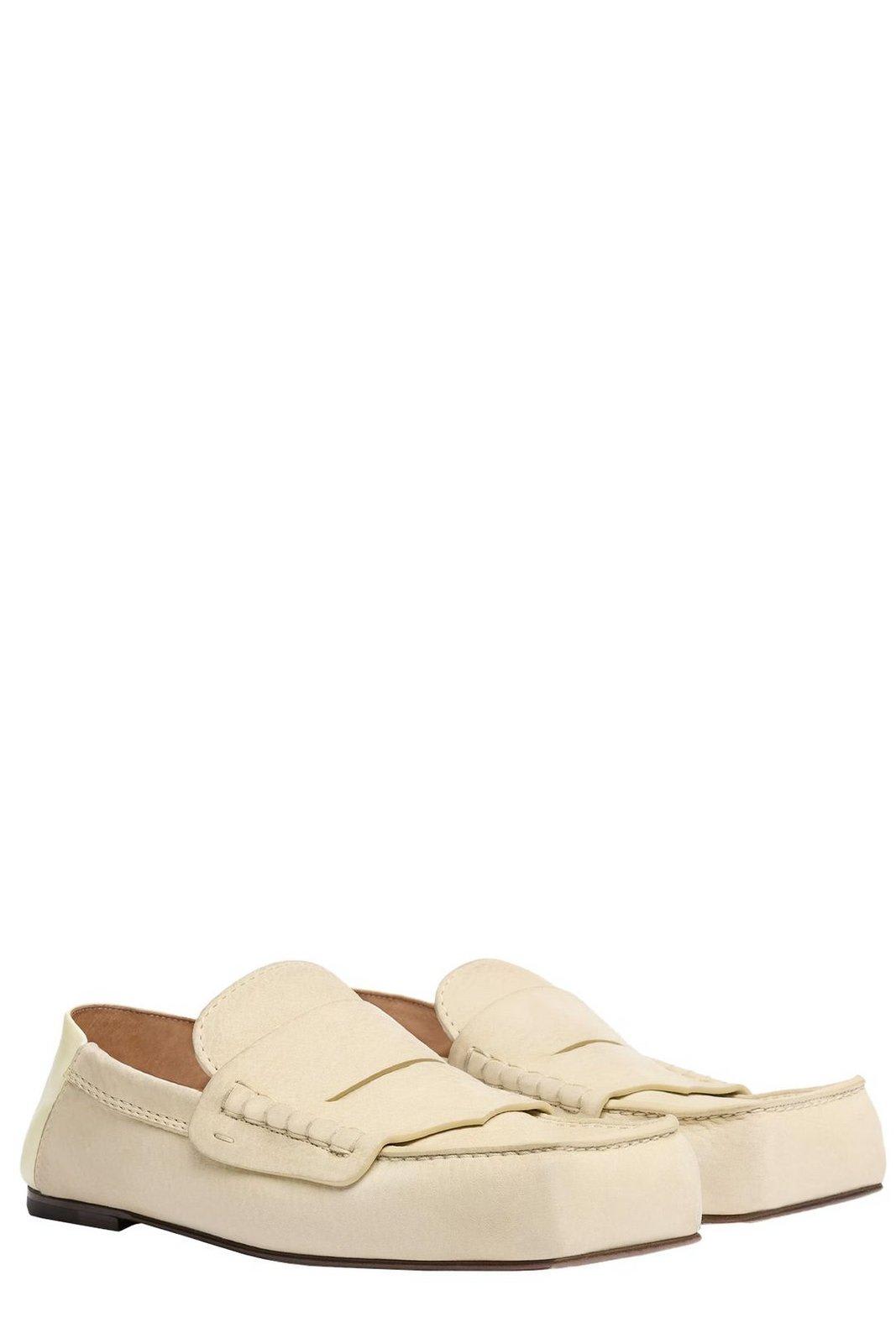 Shop Jacquemus Sqaure-toe Flat Shoes In Yellow