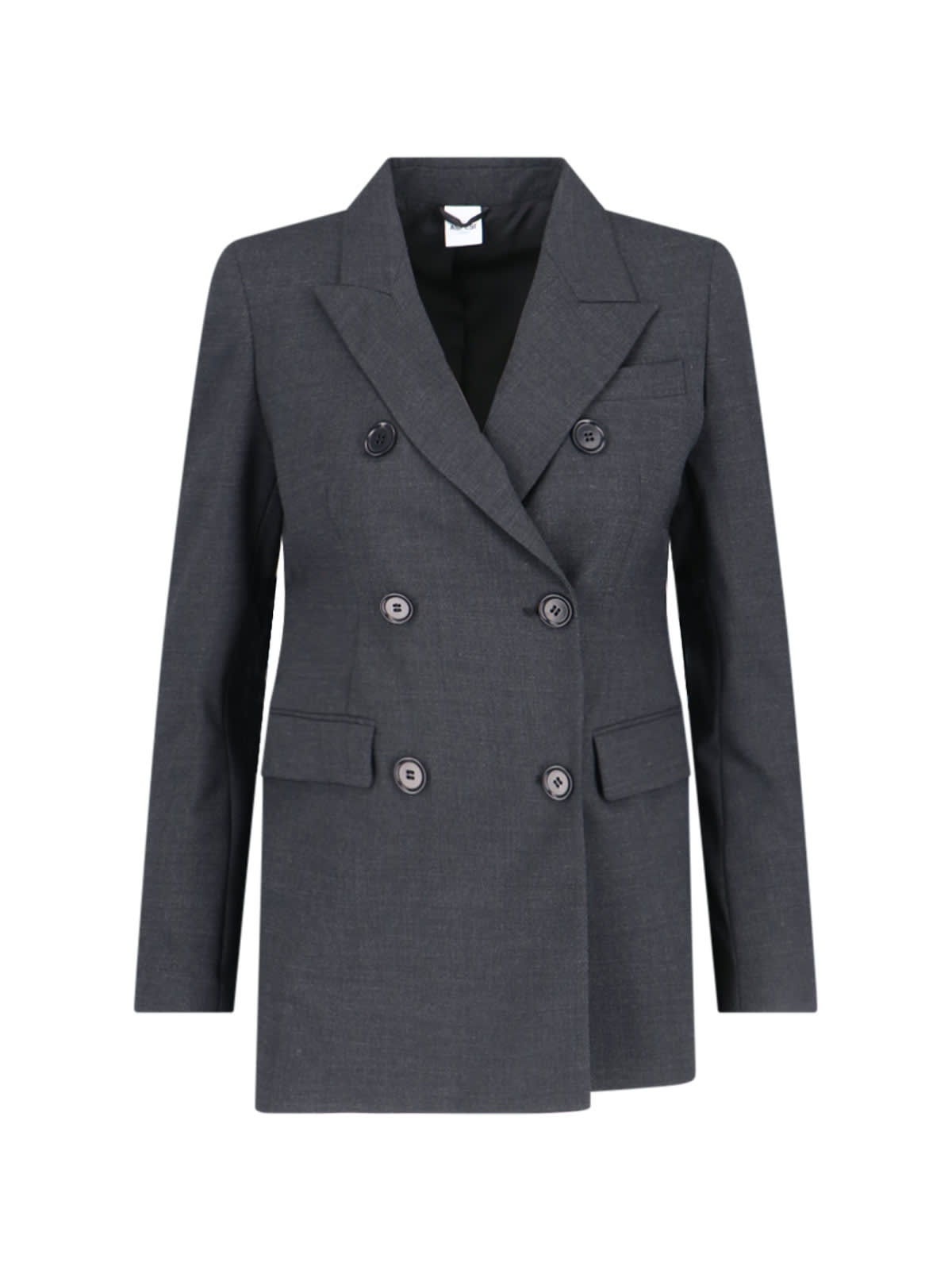 Shop Aspesi Double-breasted Jacket In Gray