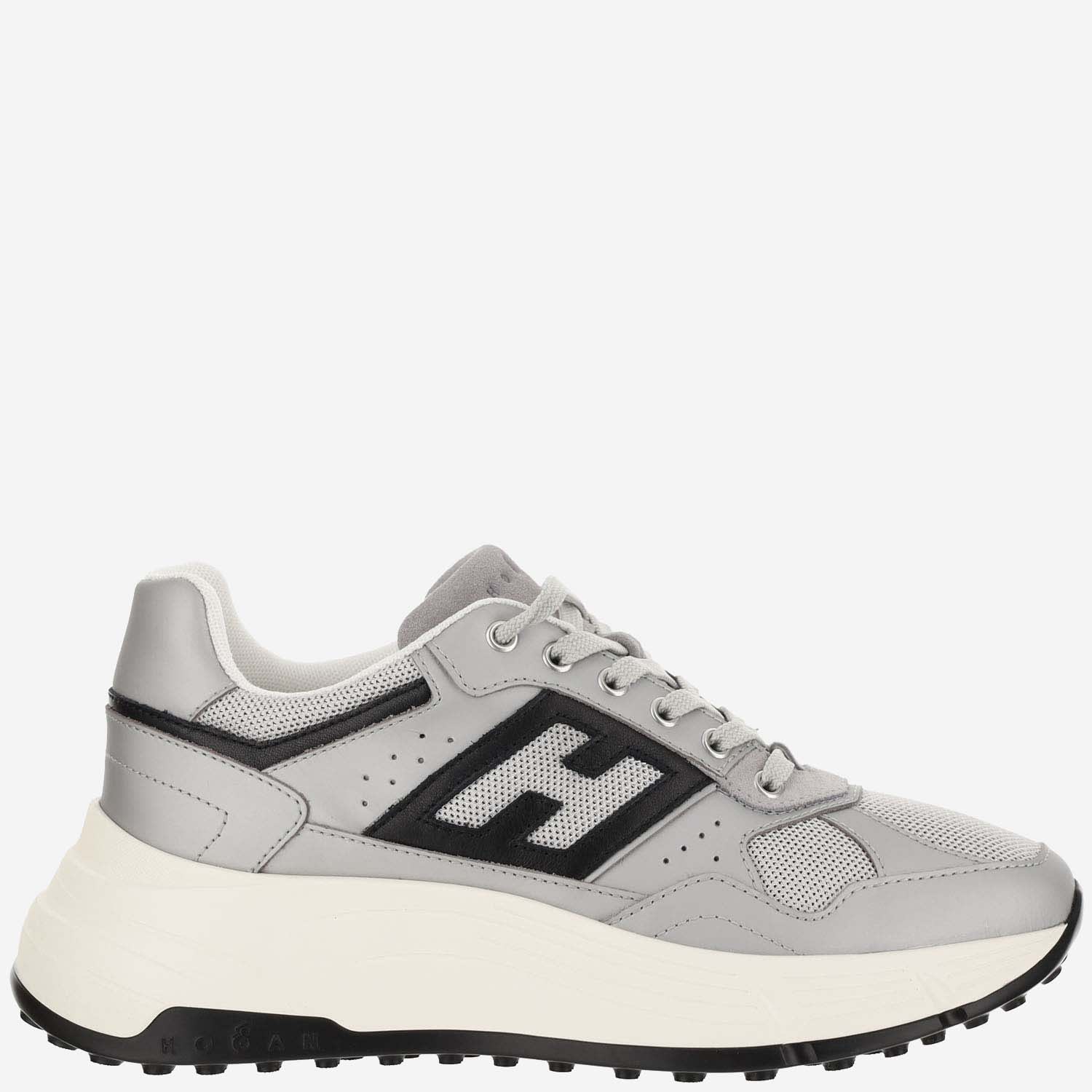 Hogan Side Logo Patch Platform Sneakers In Silver