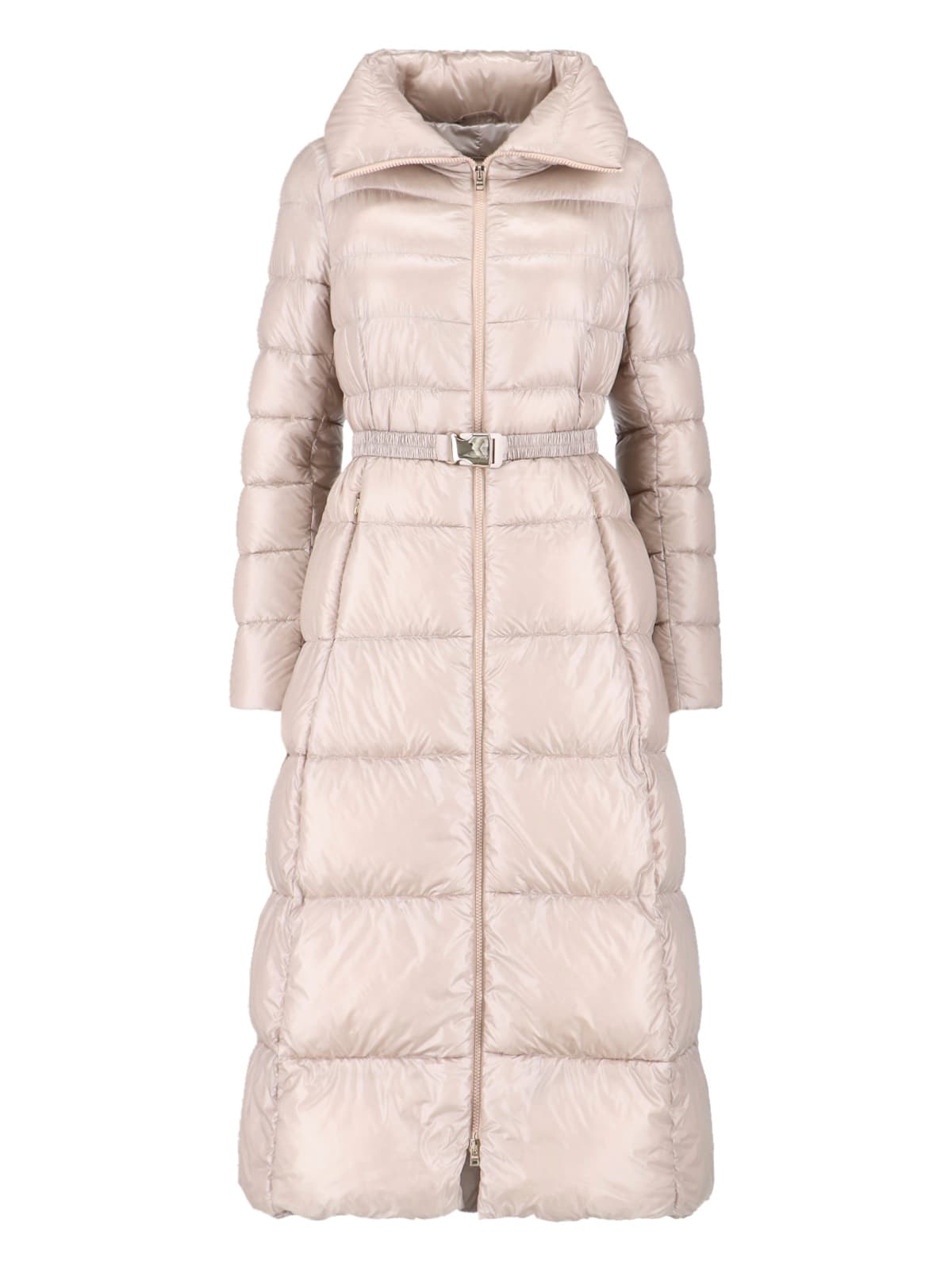 Herno Maxi Belted Down Jacket In Pink