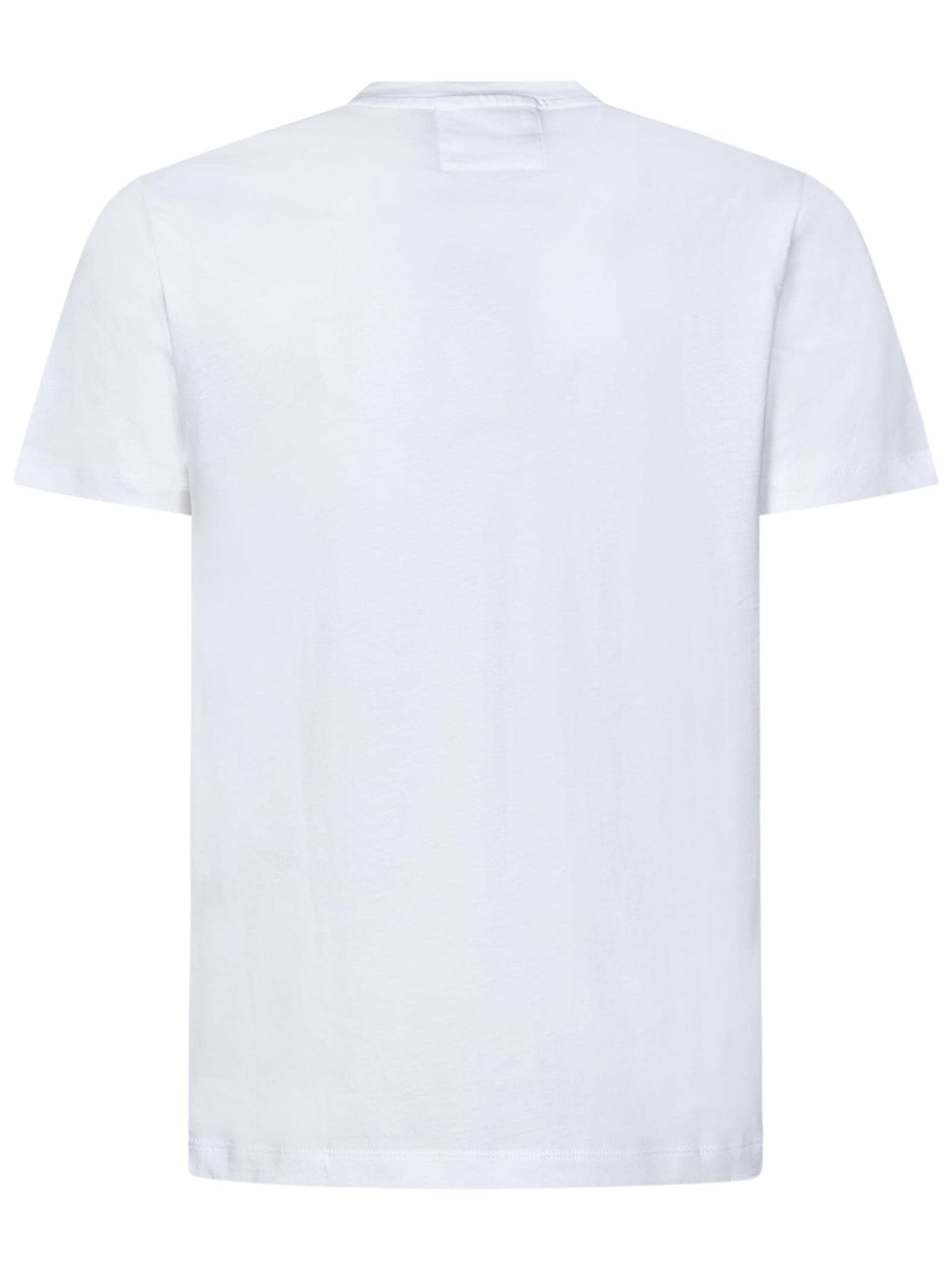 Shop Emporio Armani T-shirt In Bianco Ottico Aquila