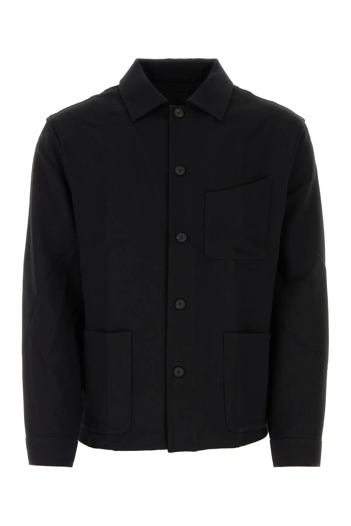 Shop Givenchy Black Wool Blend Shirt