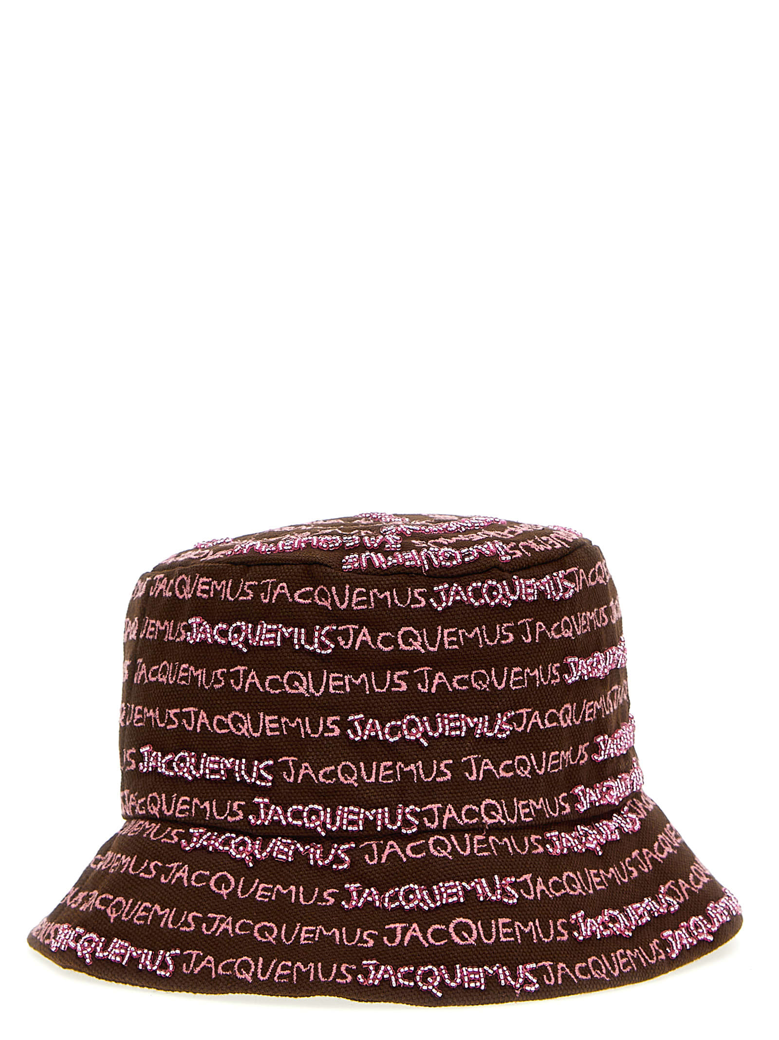 Shop Jacquemus Le Bob Bordado Bucket Hat In Brown