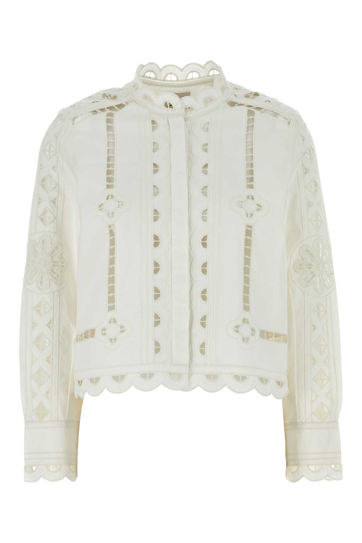 ISABEL MARANT WHITE BRODERIE ANGLAISE PERLINE TOP