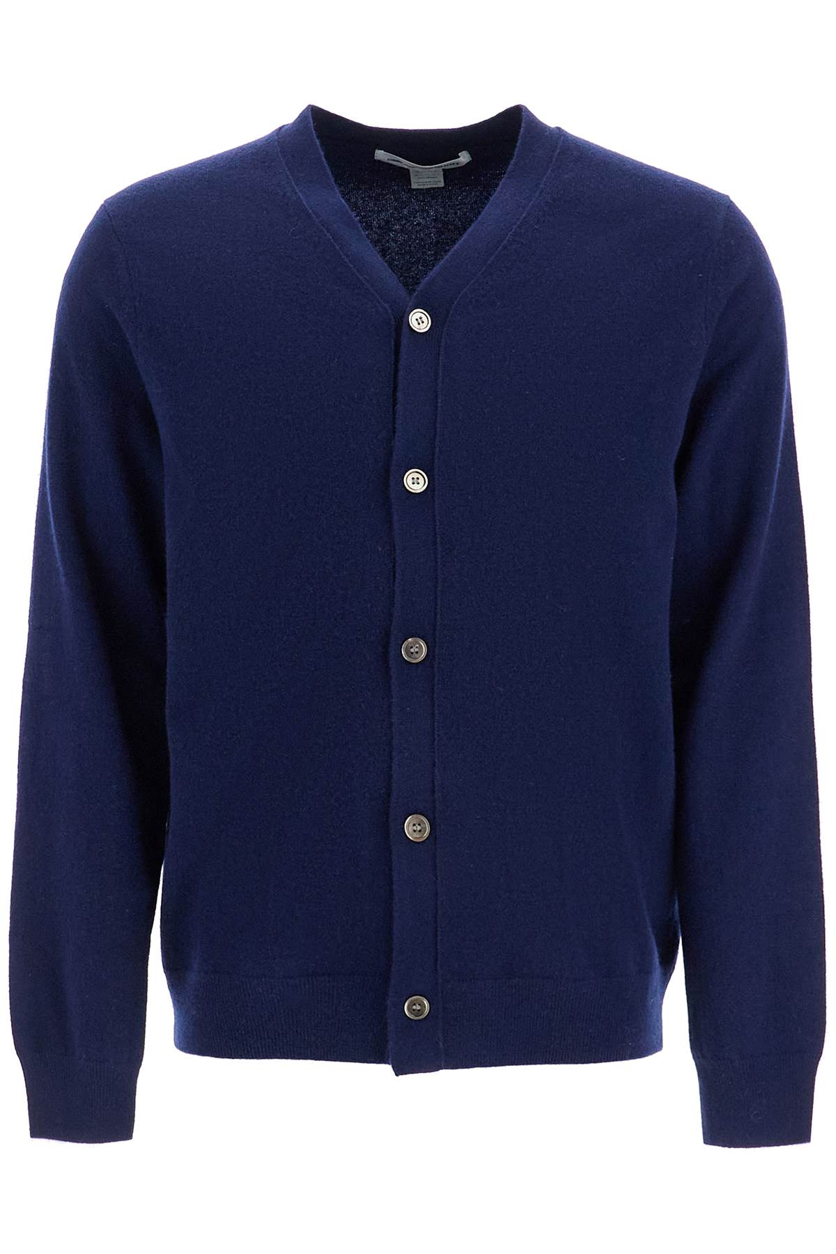 Shop Comme Des Garçons Shirt Wool Cardigan With Buttons In Navy (blue)