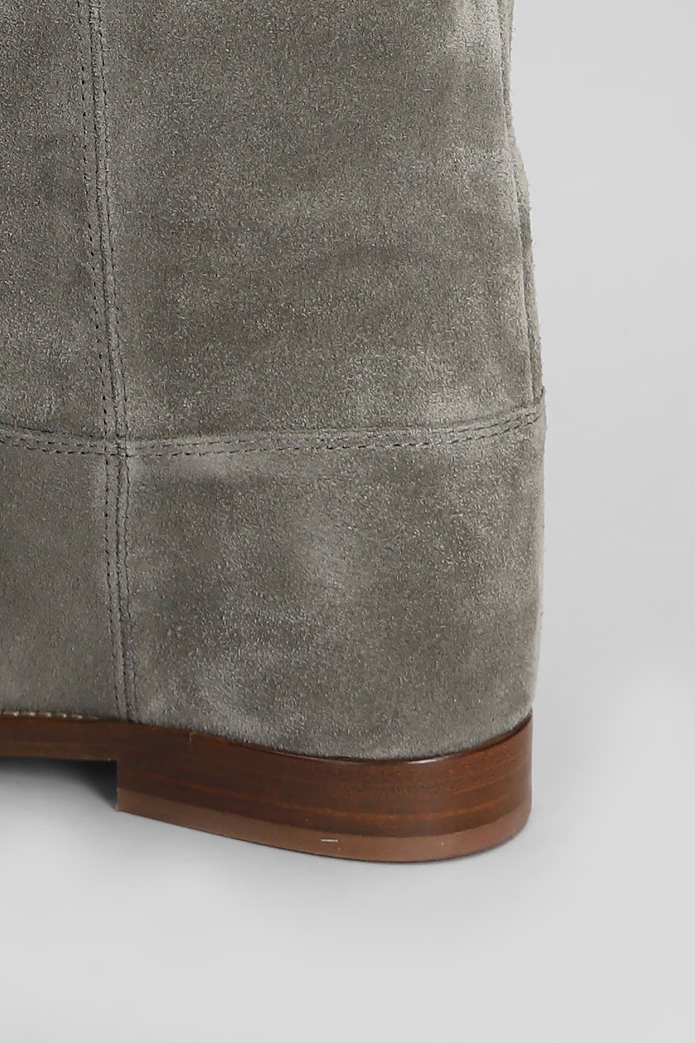 Shop Via Roma 15 In Grey Suede