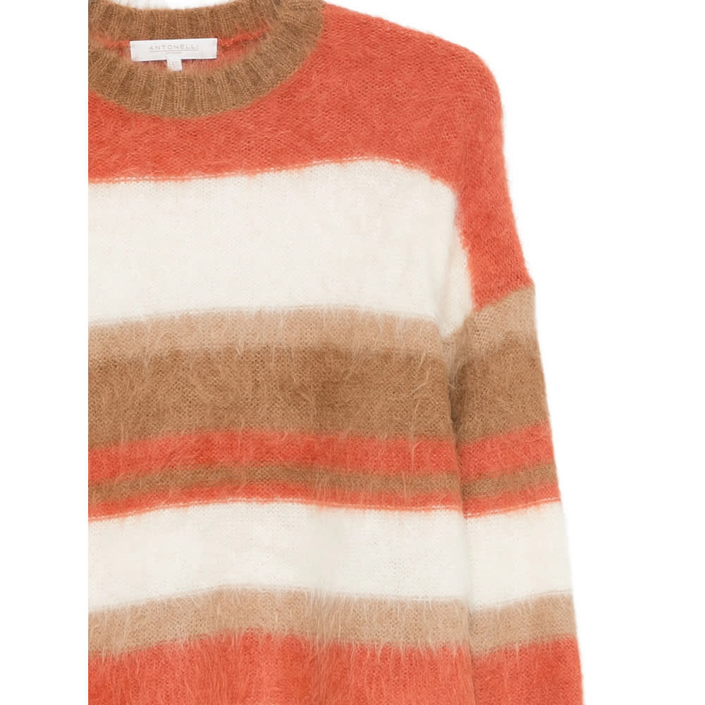 Antonelli Striped Knitted Sweater In Multi