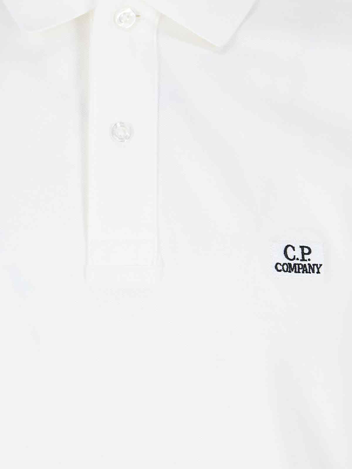 Shop C.p. Company Logo Polo Shirt In White
