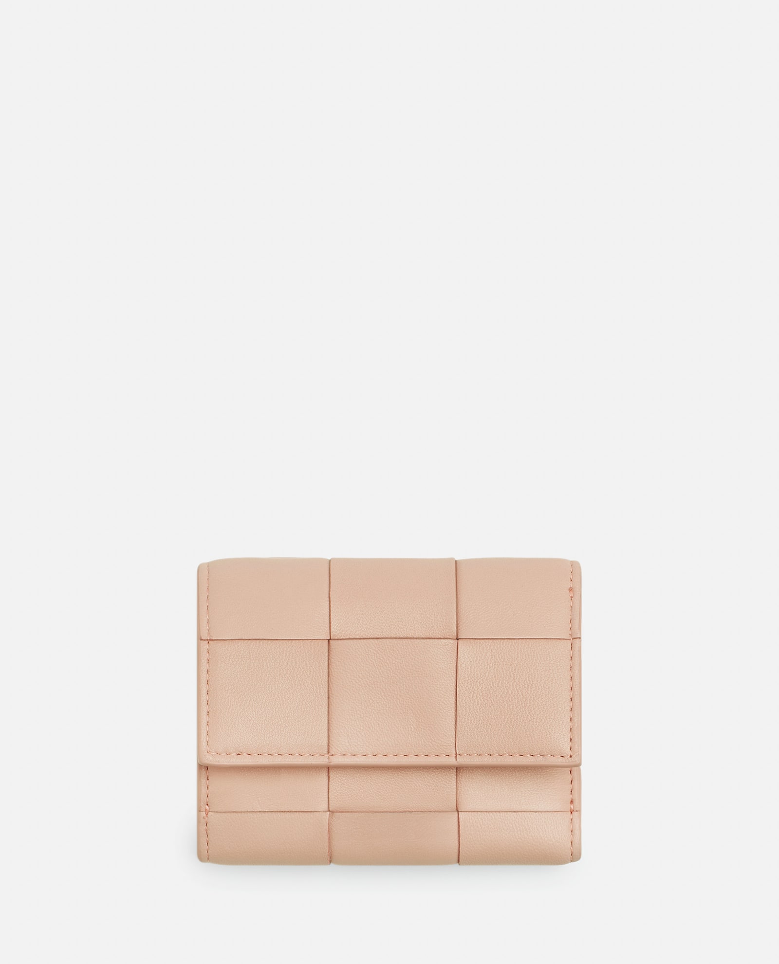 Shop Bottega Veneta Tri-fold Leather Wallet In Pink