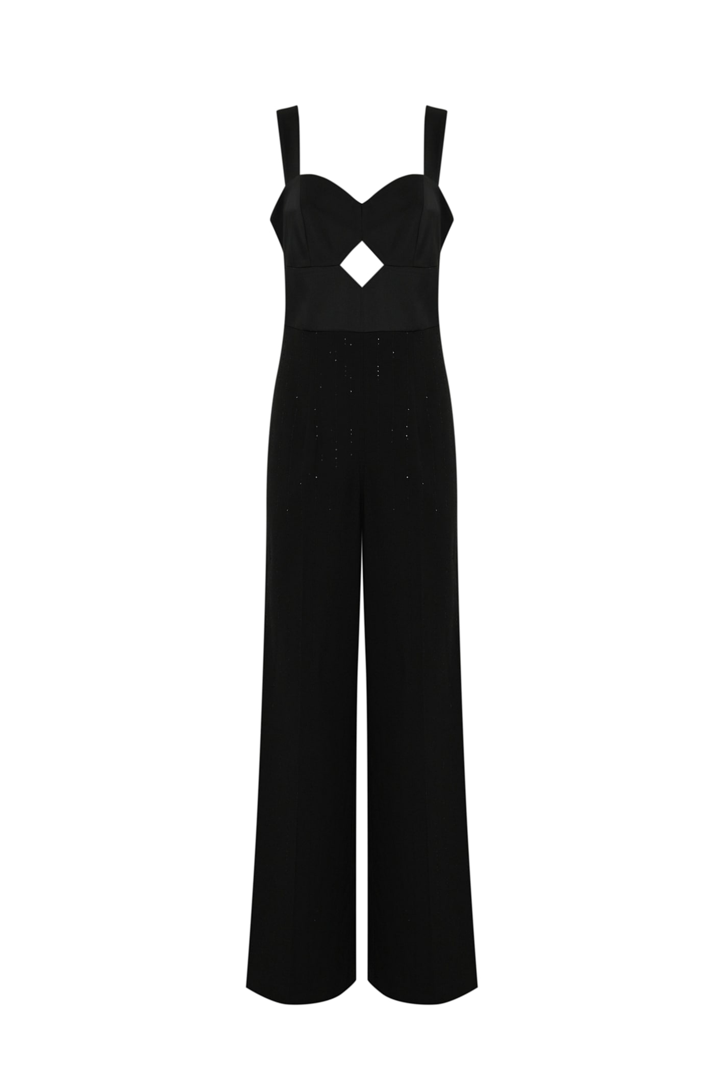 Jumpsuit In Satin And Cloth With Sequins